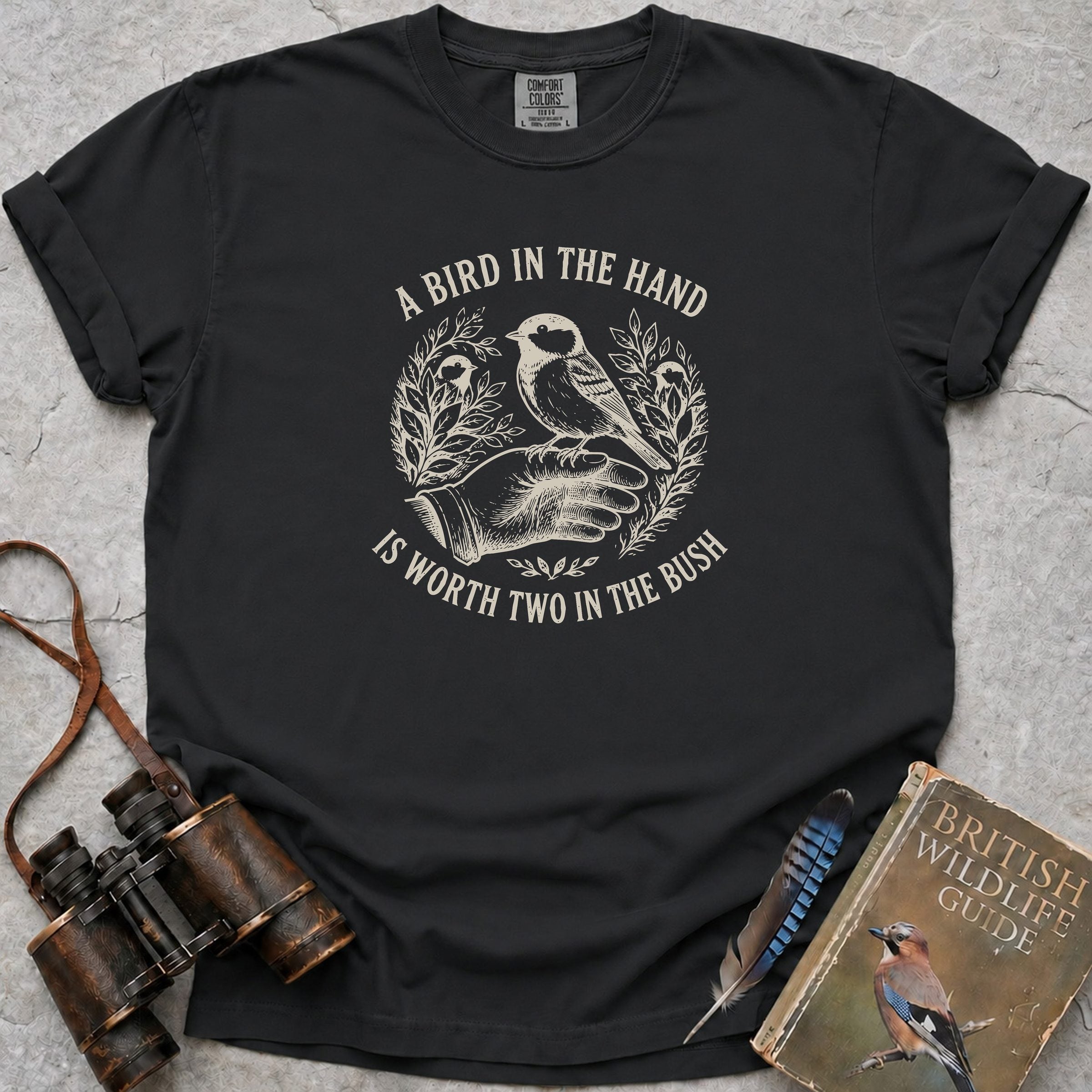A Bird In The Hand T-Shirt — black
