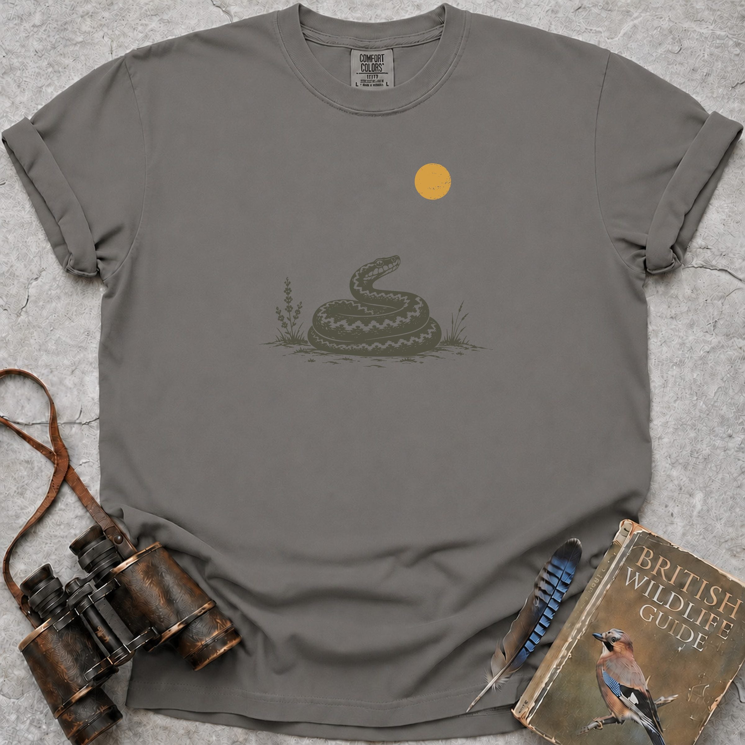 Adder In The Sun T-Shirt — grey
