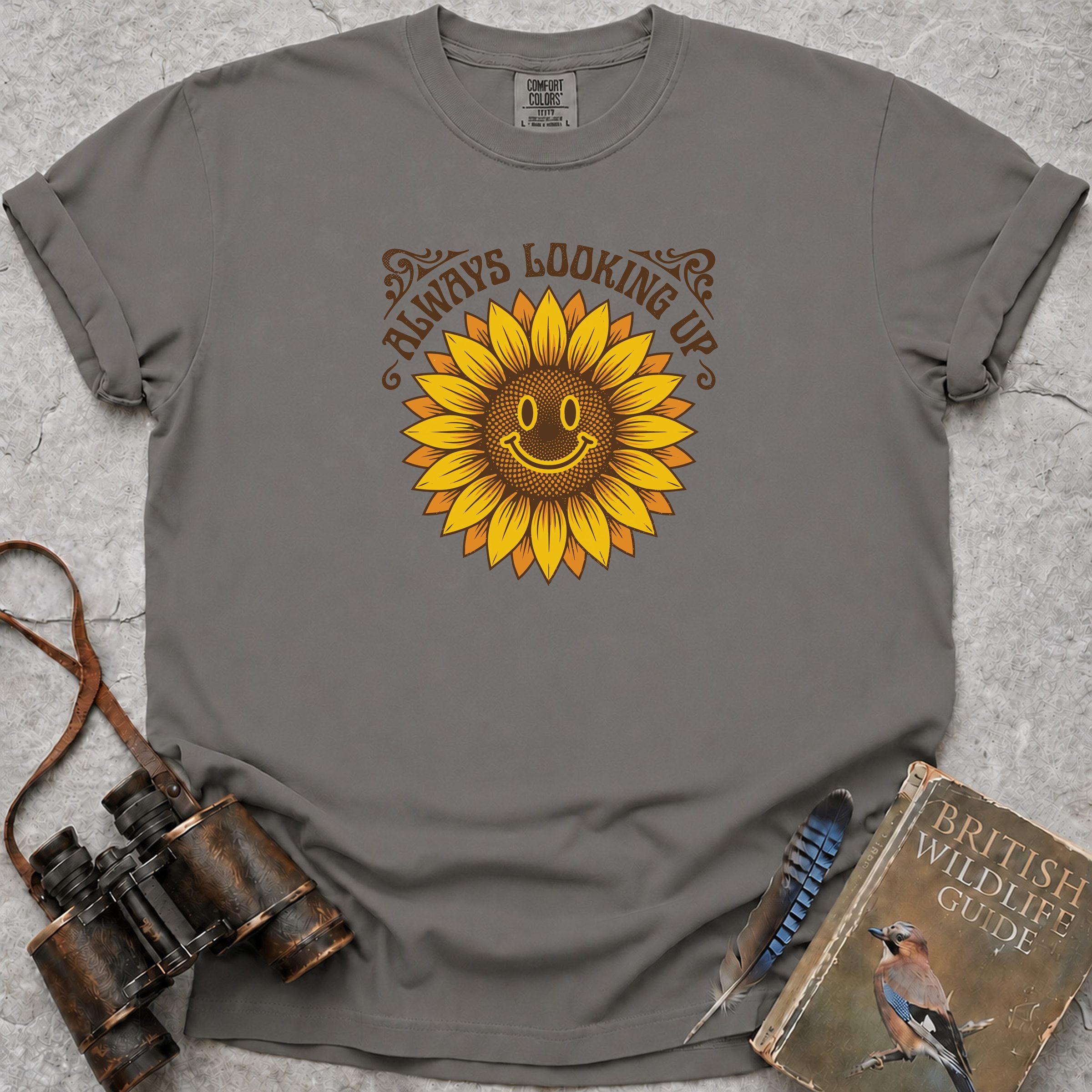 Always Looking Up Sunflower T-Shirt — grey