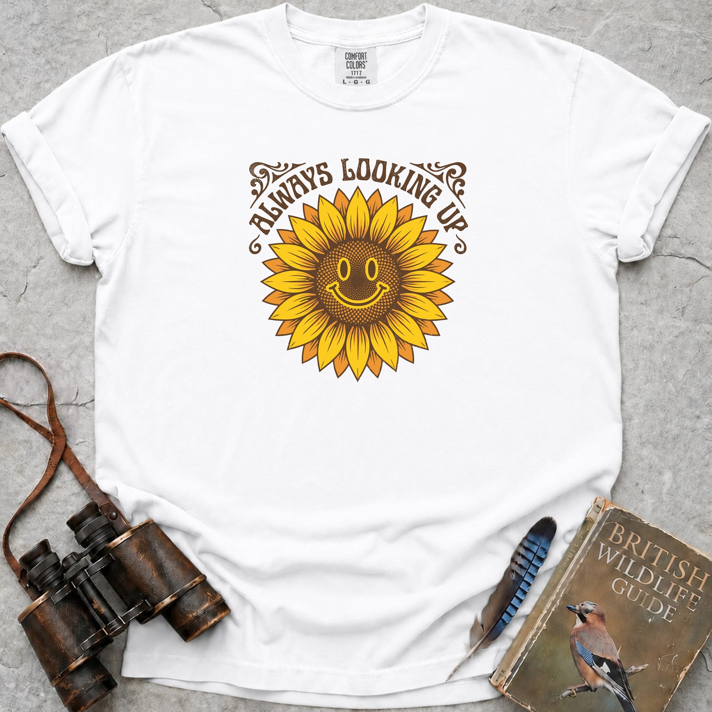Always Looking Up Sunflower T-Shirt — white
