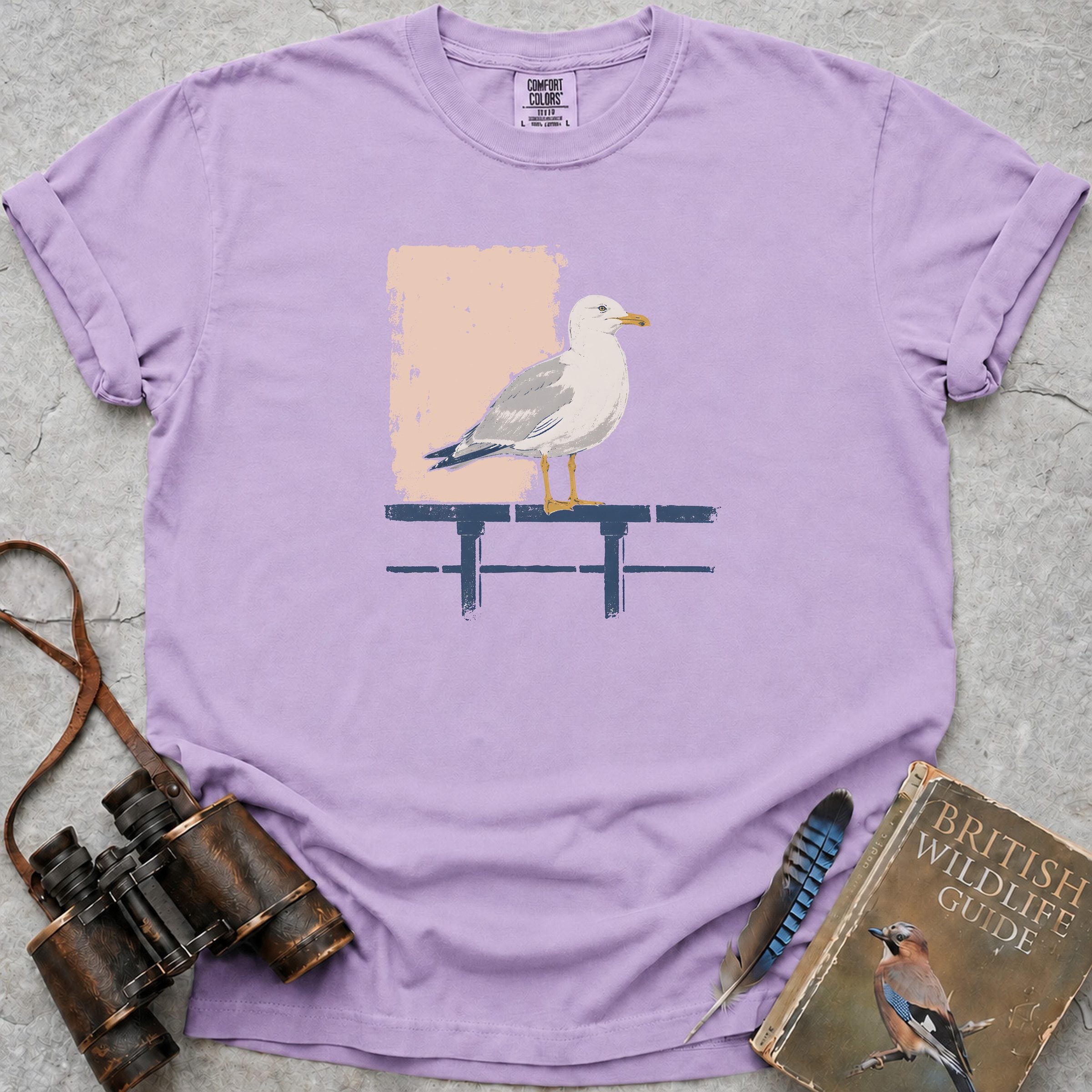 Attentive Seagull T-Shirt — orchid