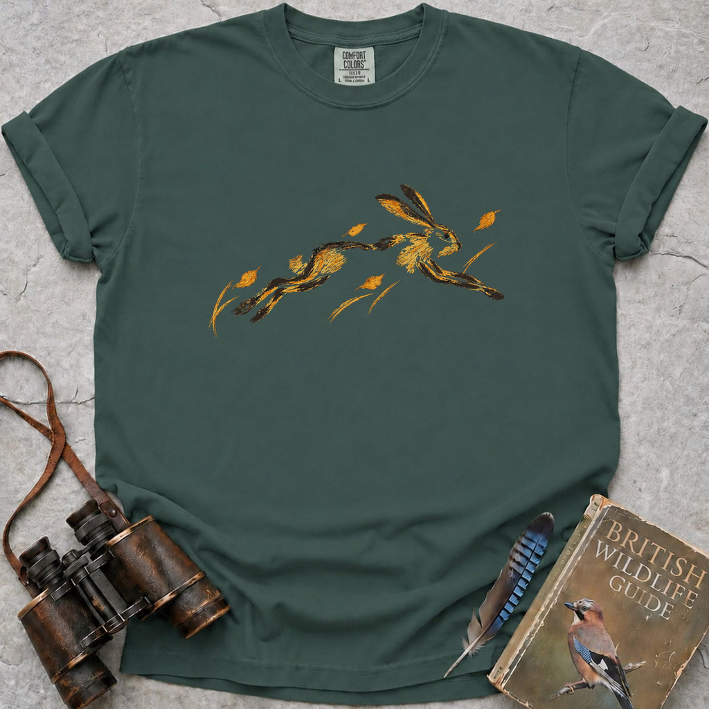 autumn-hare-leap — blue spruce