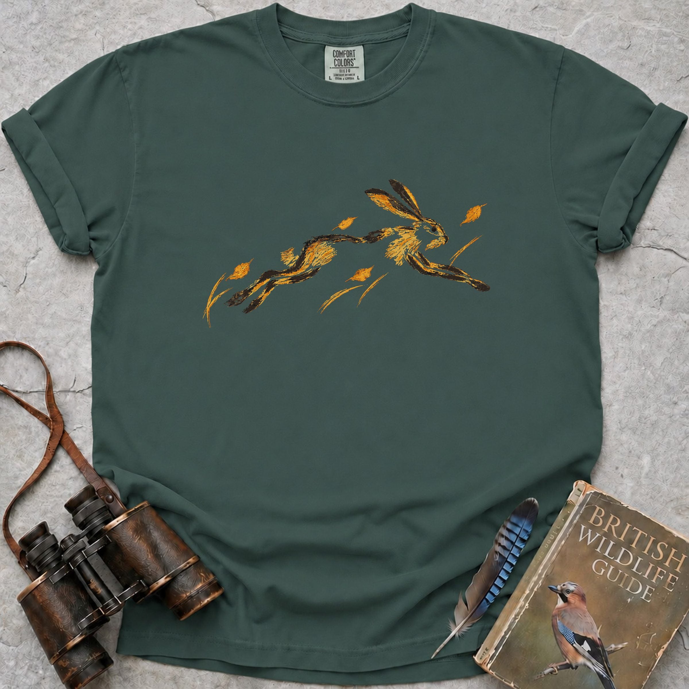 autumn-hare-leap — blue spruce