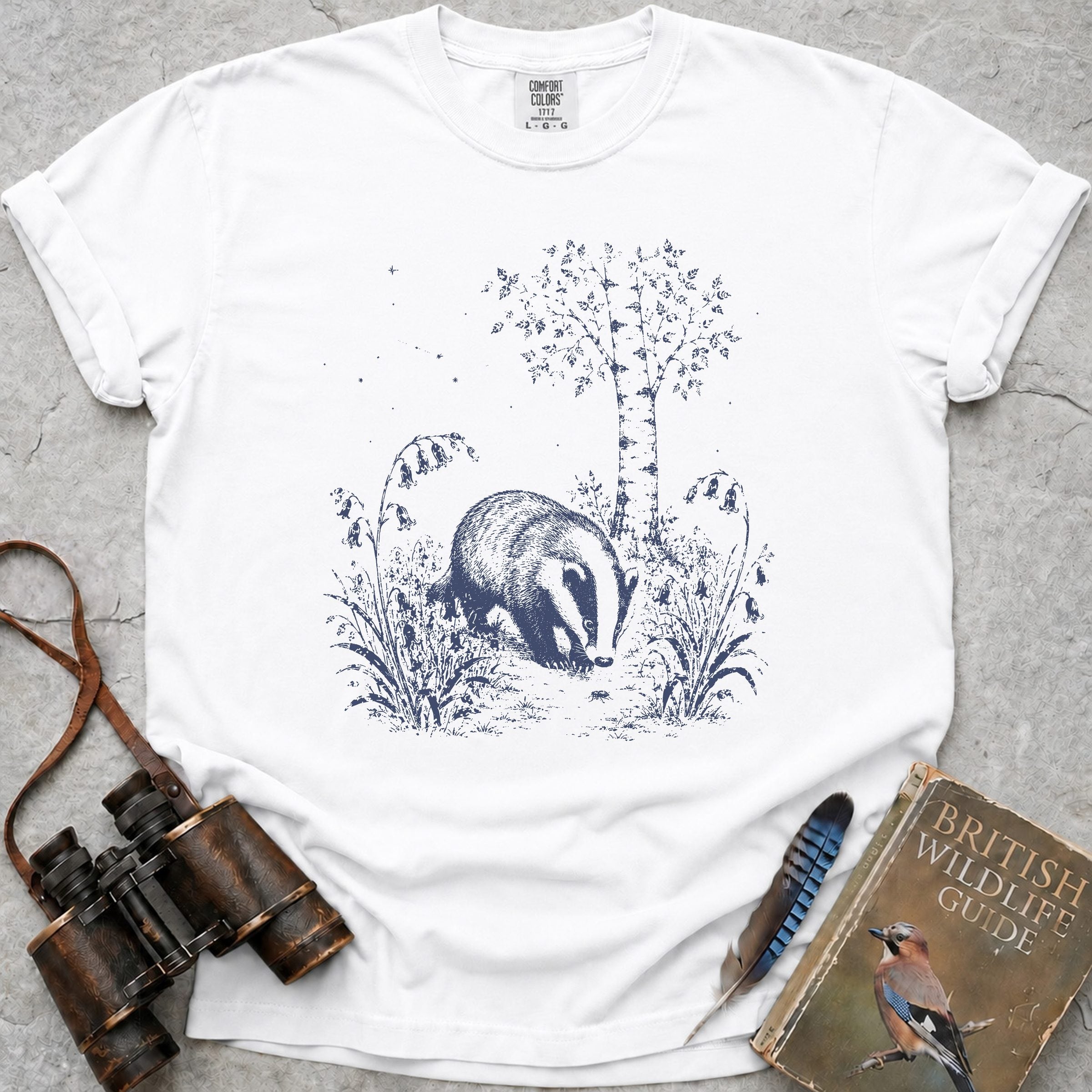 badger-bluebell-patch — white