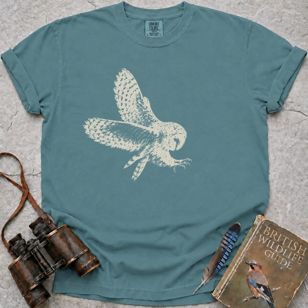 Barn Owl Flight T-Shirt — seafoam