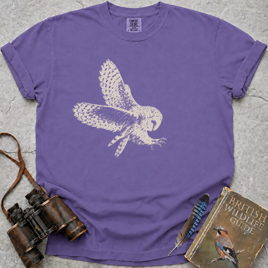 Barn Owl Flight T-Shirt — violet