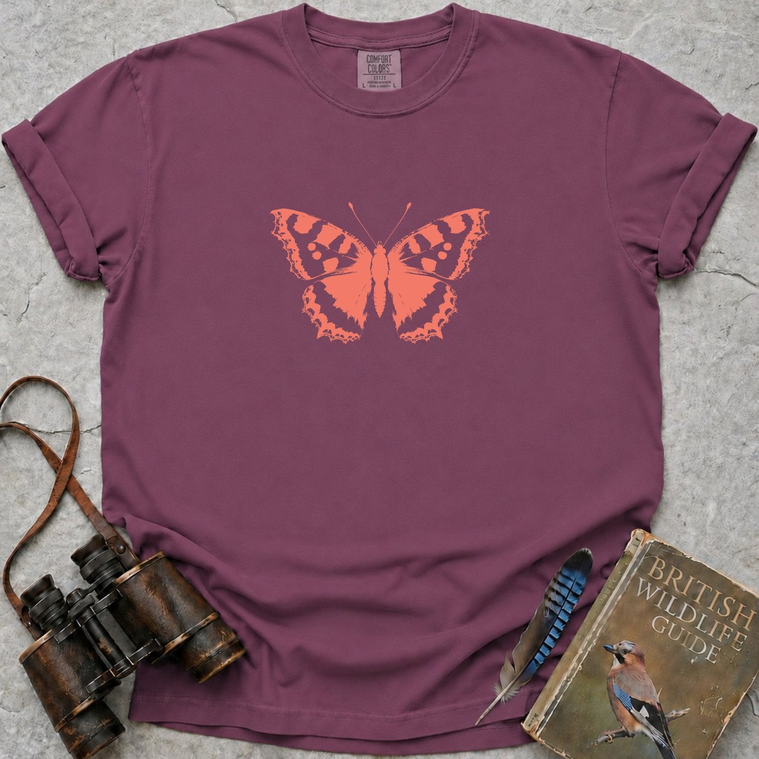 Coral Tortoiseshell Butterfly T-Shirt