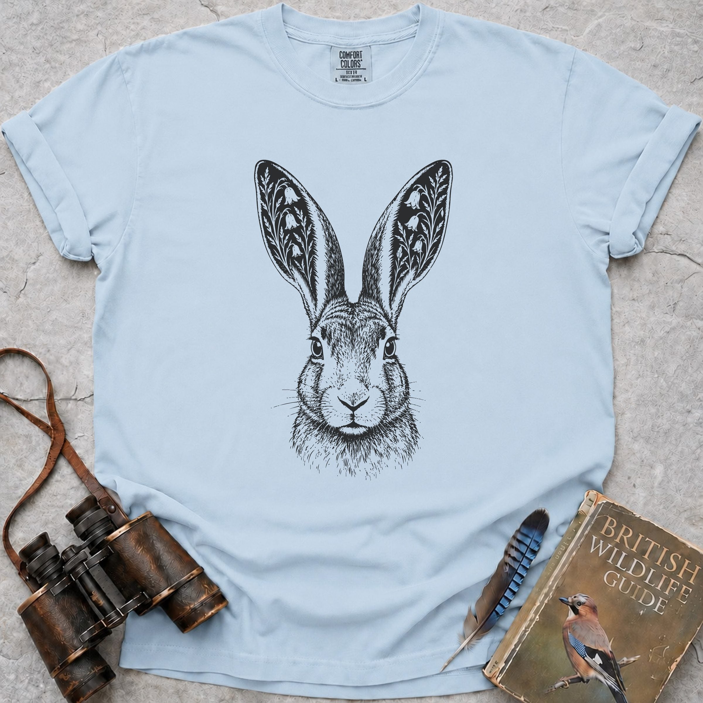 Bluebell Hare T-shirt — chambray