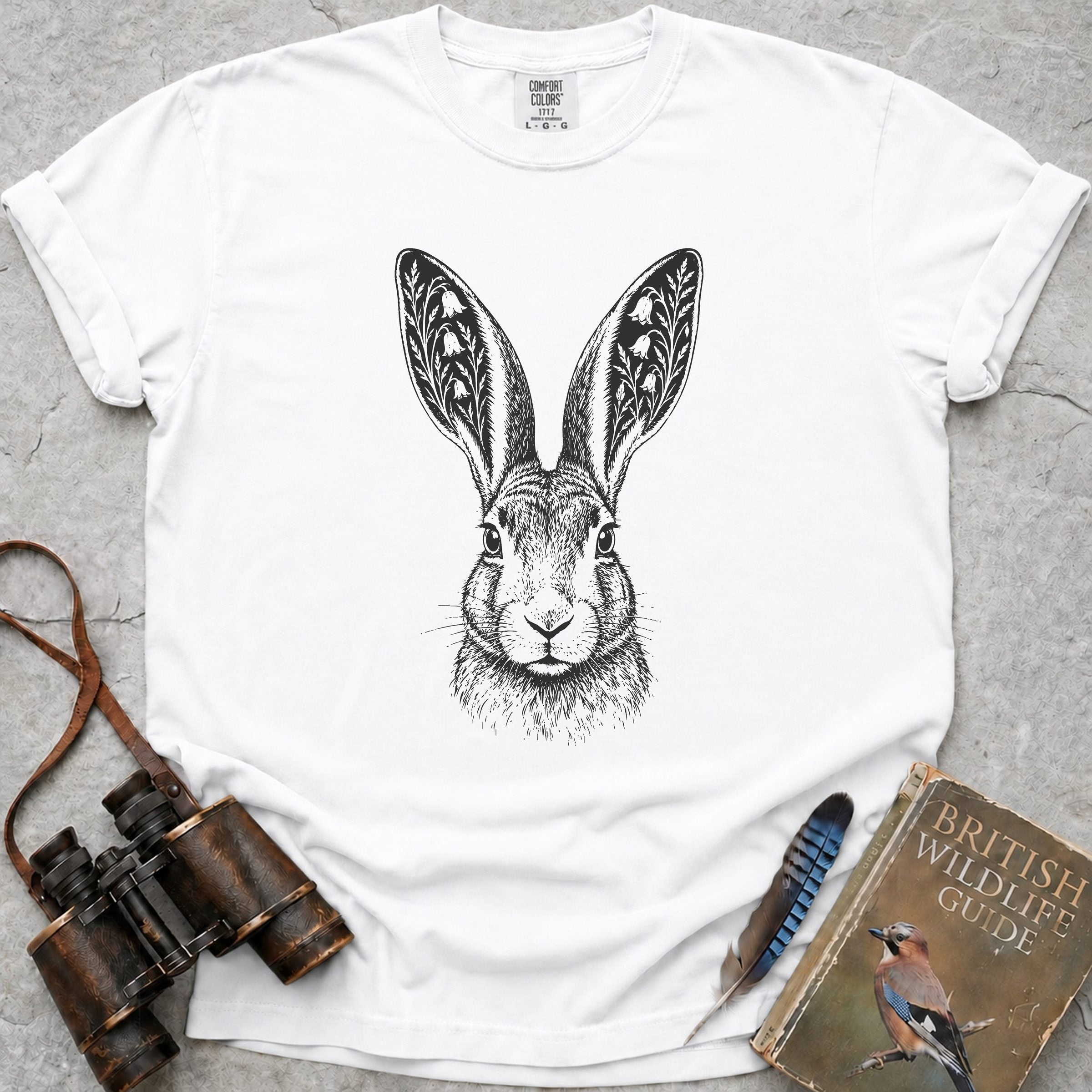 Bluebell Hare T-shirt — white