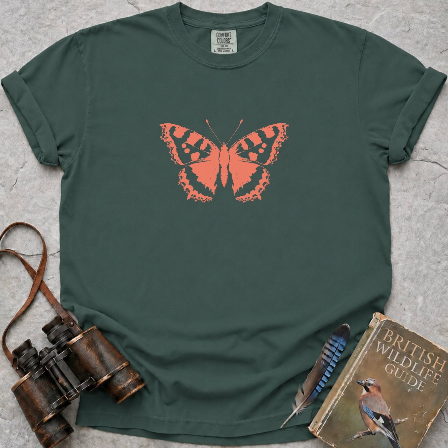 Coral Tortoiseshell Butterfly T-Shirt
