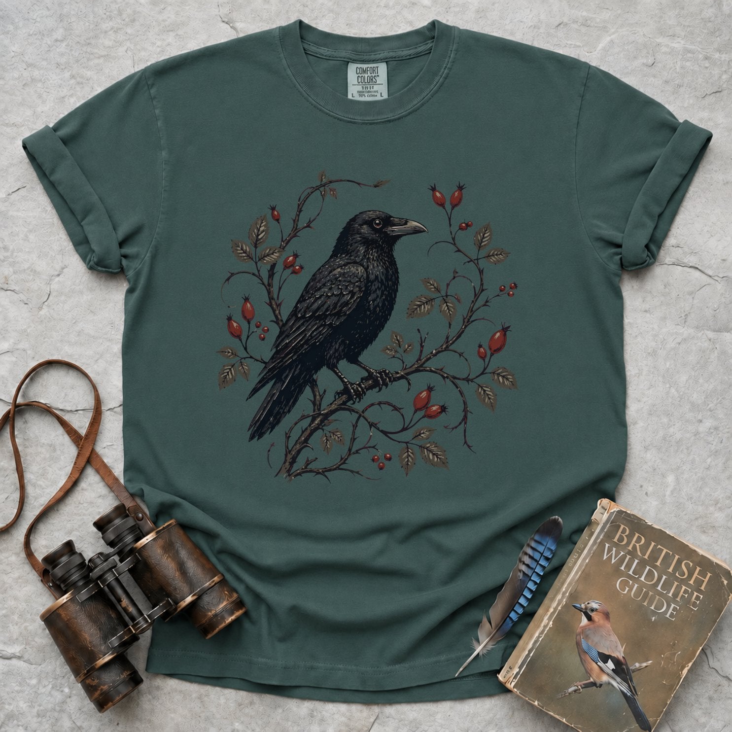 Rosehip Crowned Raven T-Shirt