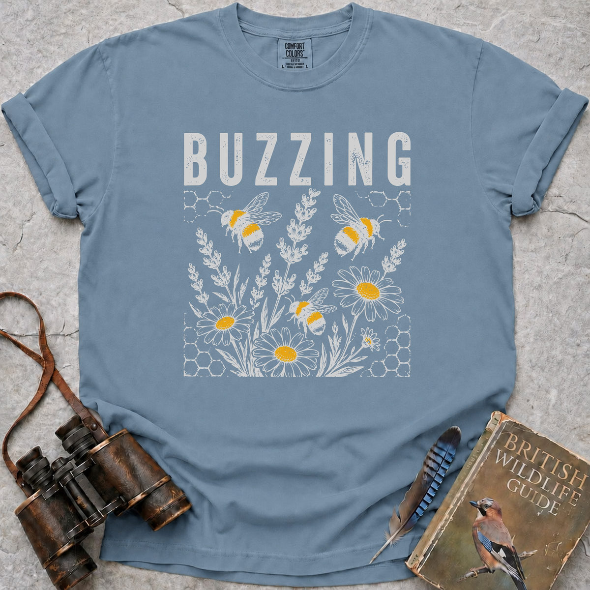 buzzing — ice blue