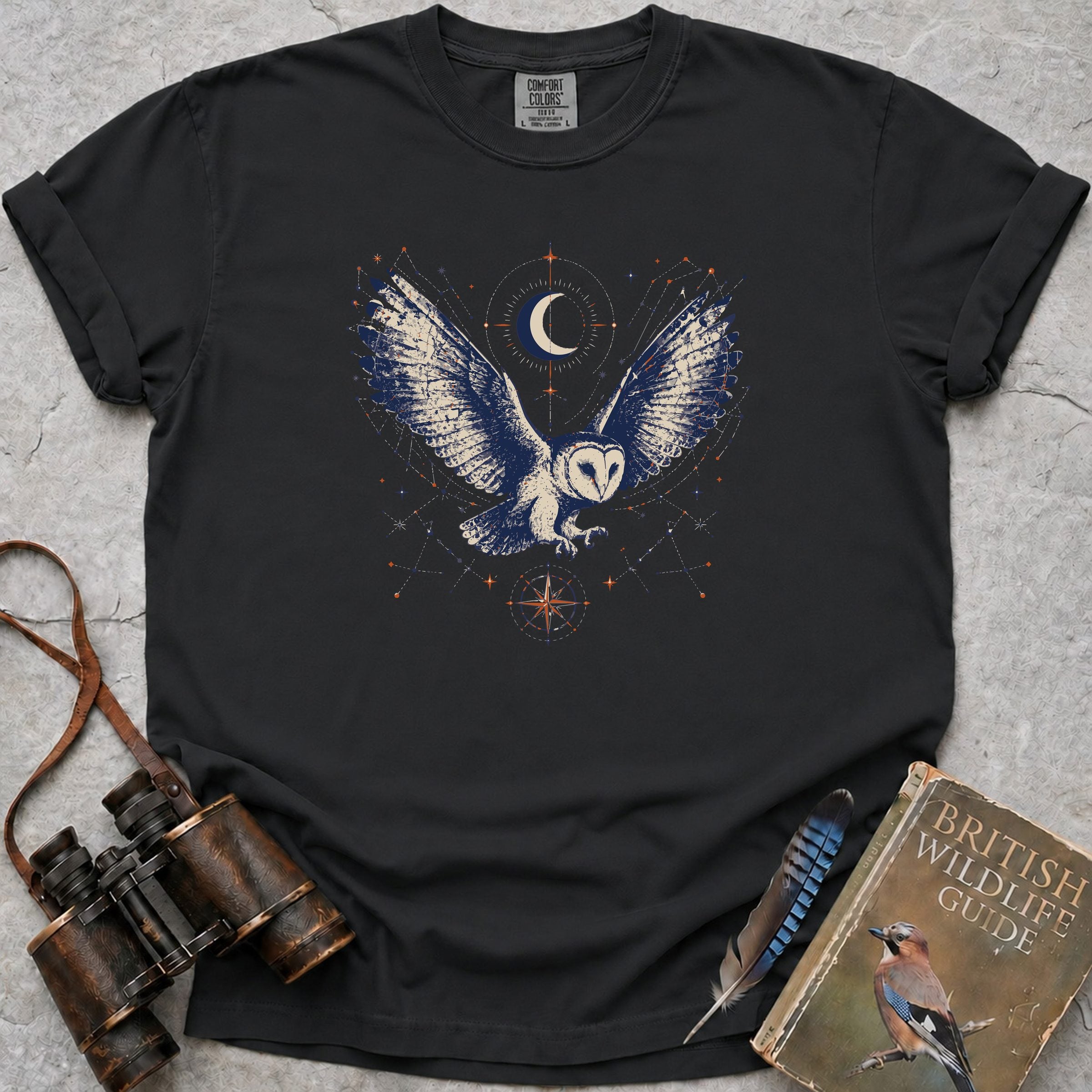 Celestial Owl T-Shirt — black