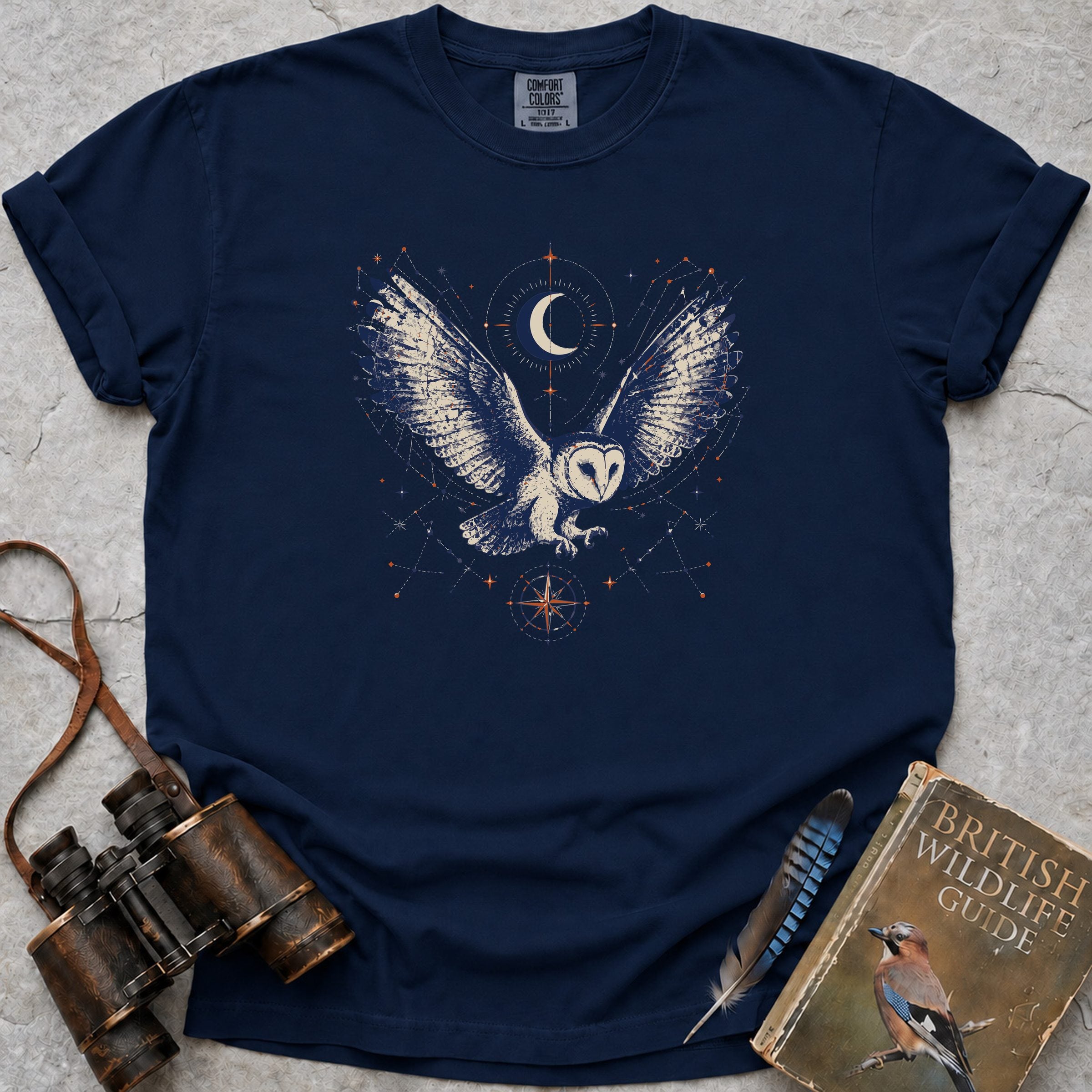 Celestial Owl T-Shirt — true navy