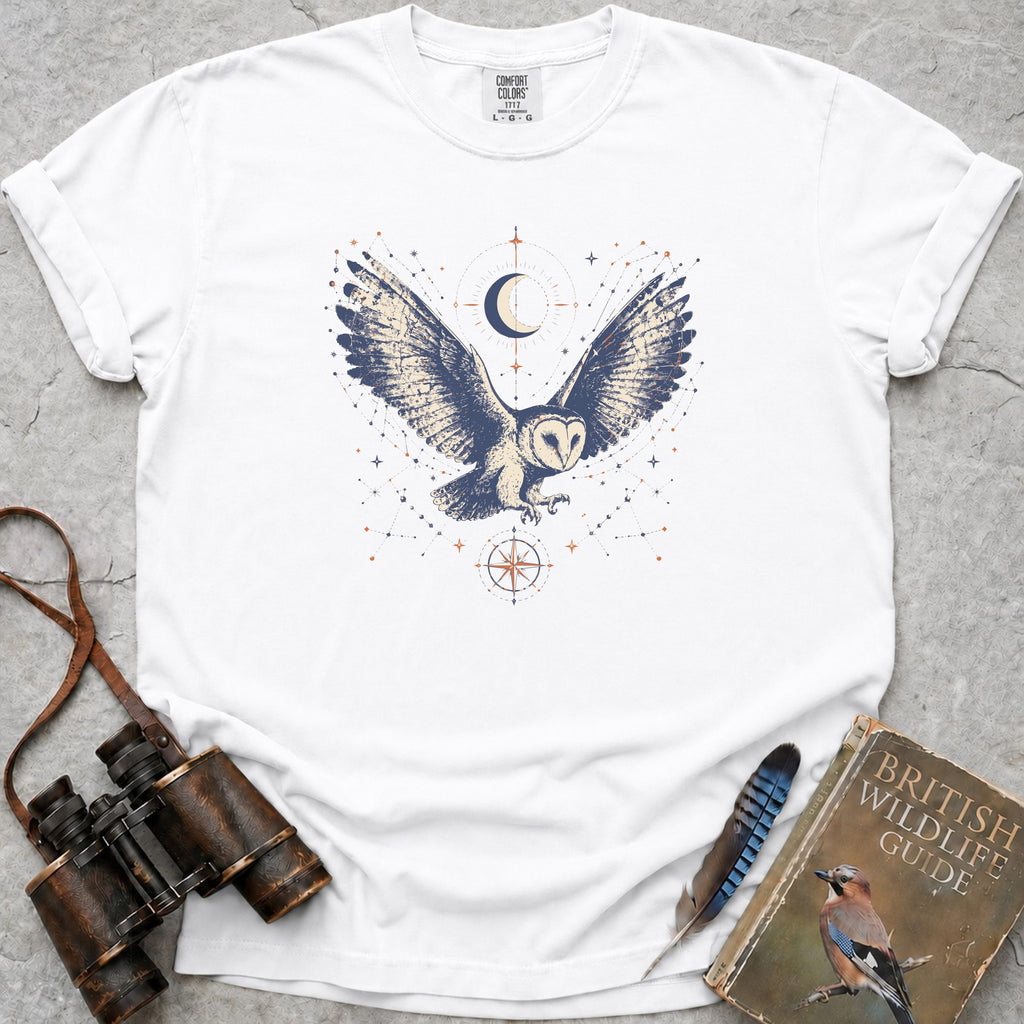 Celestial Owl T-Shirt — white