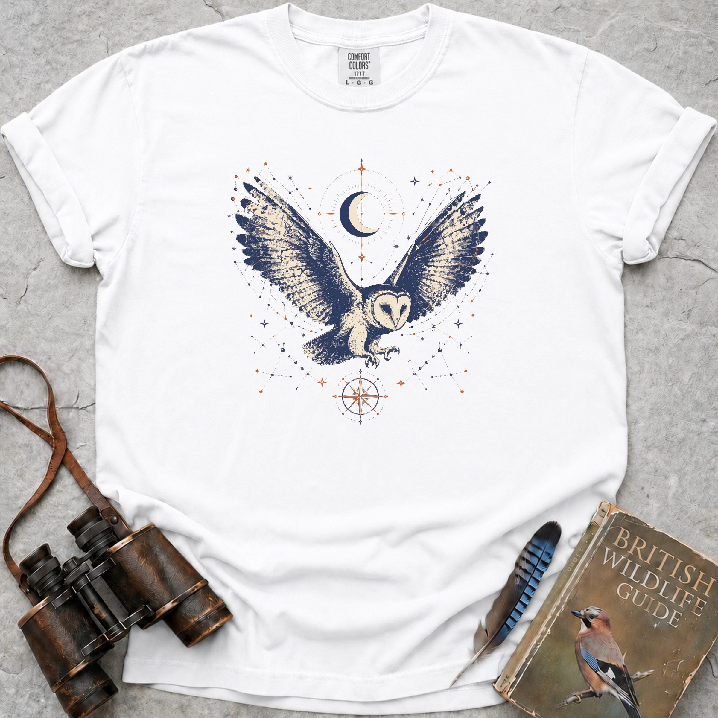Celestial Owl T-Shirt — white