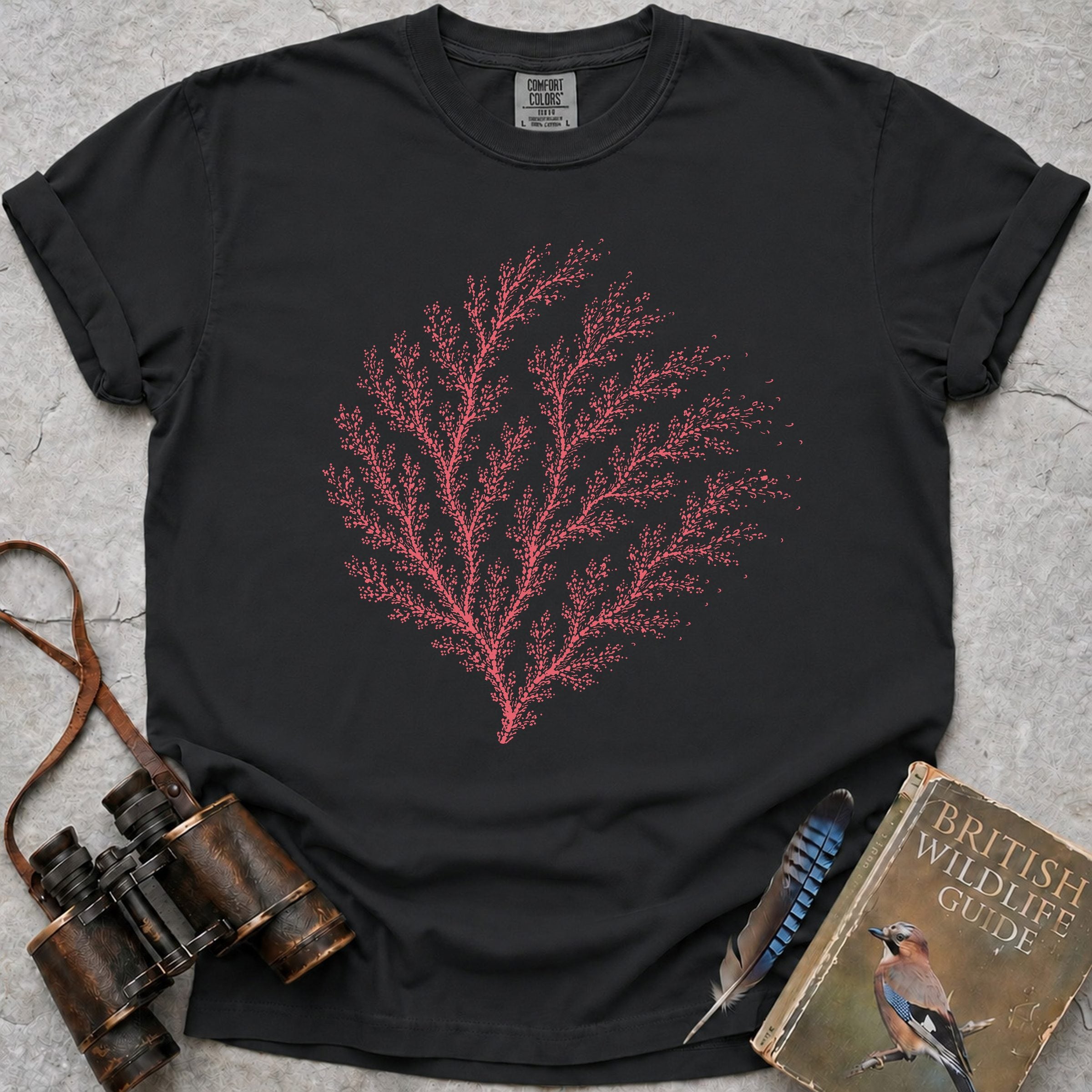 Coral Fan T-Shirt — black