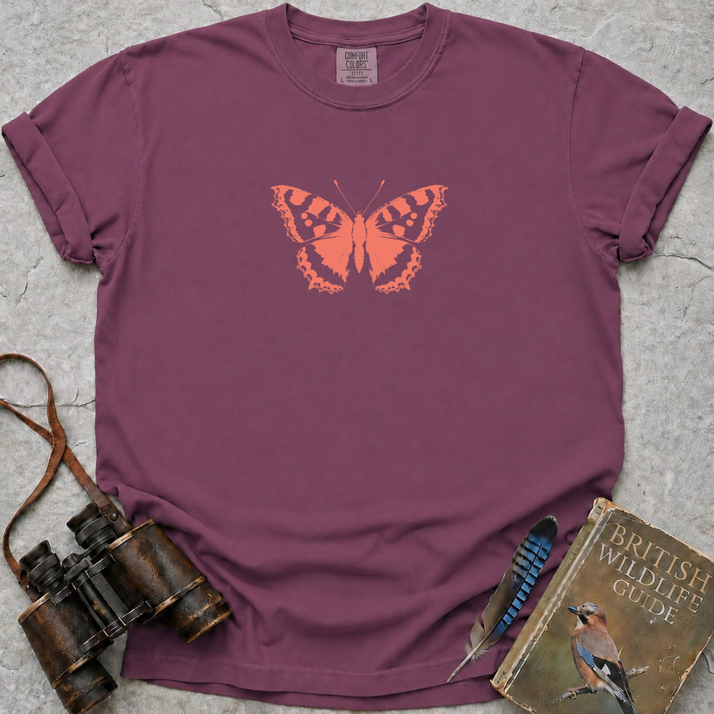 Coral Tortoiseshell Butterfly T-Shirt — berry