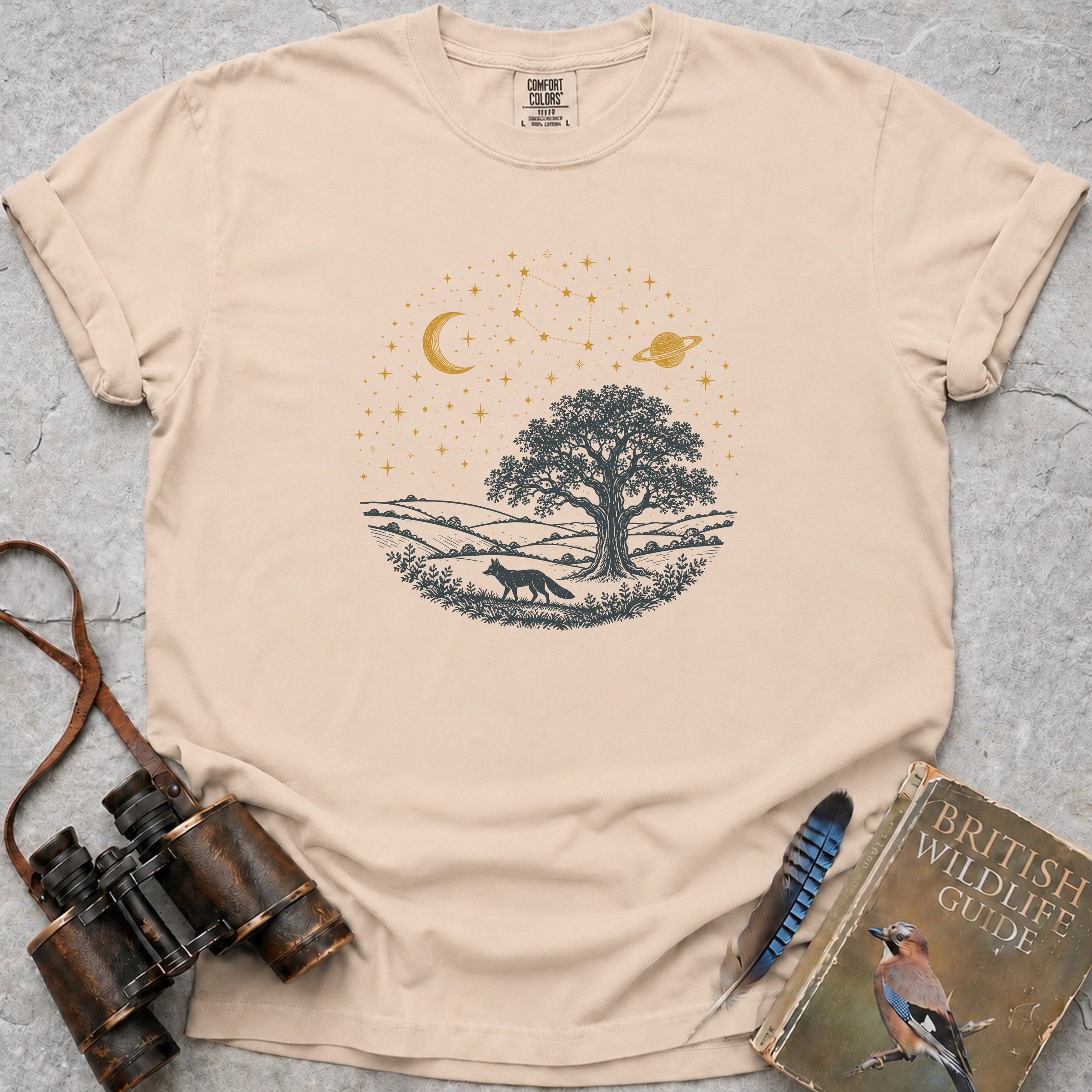 Cosmic Countryside Fox T-Shirt — ivory