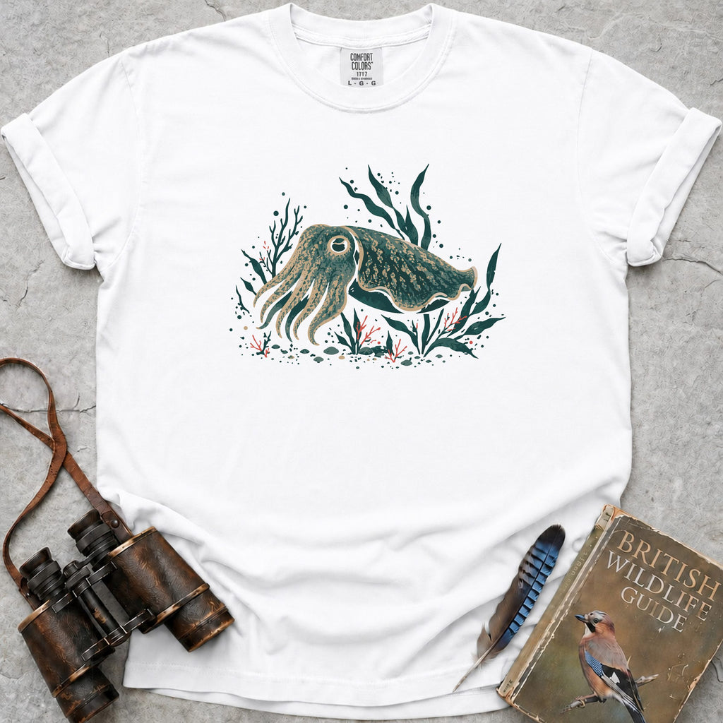 Curious Cuttlefish T-Shirt — white