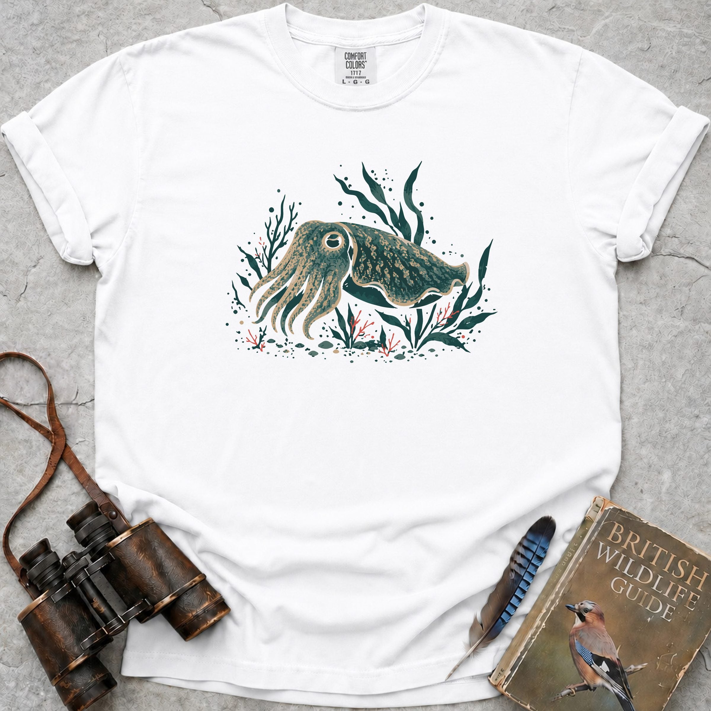 Curious Cuttlefish T-Shirt — white