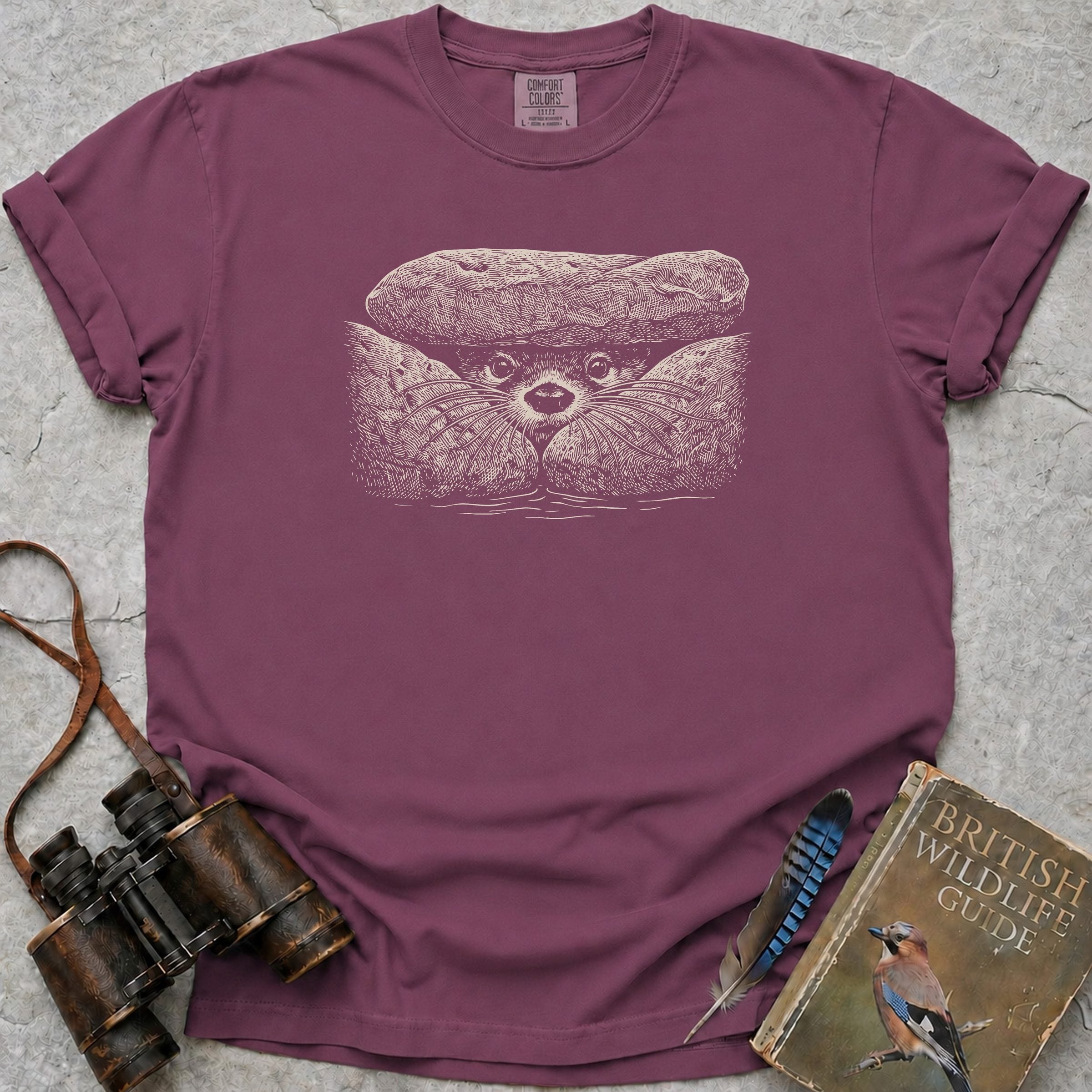 Curious Otter T-Shirt — berry