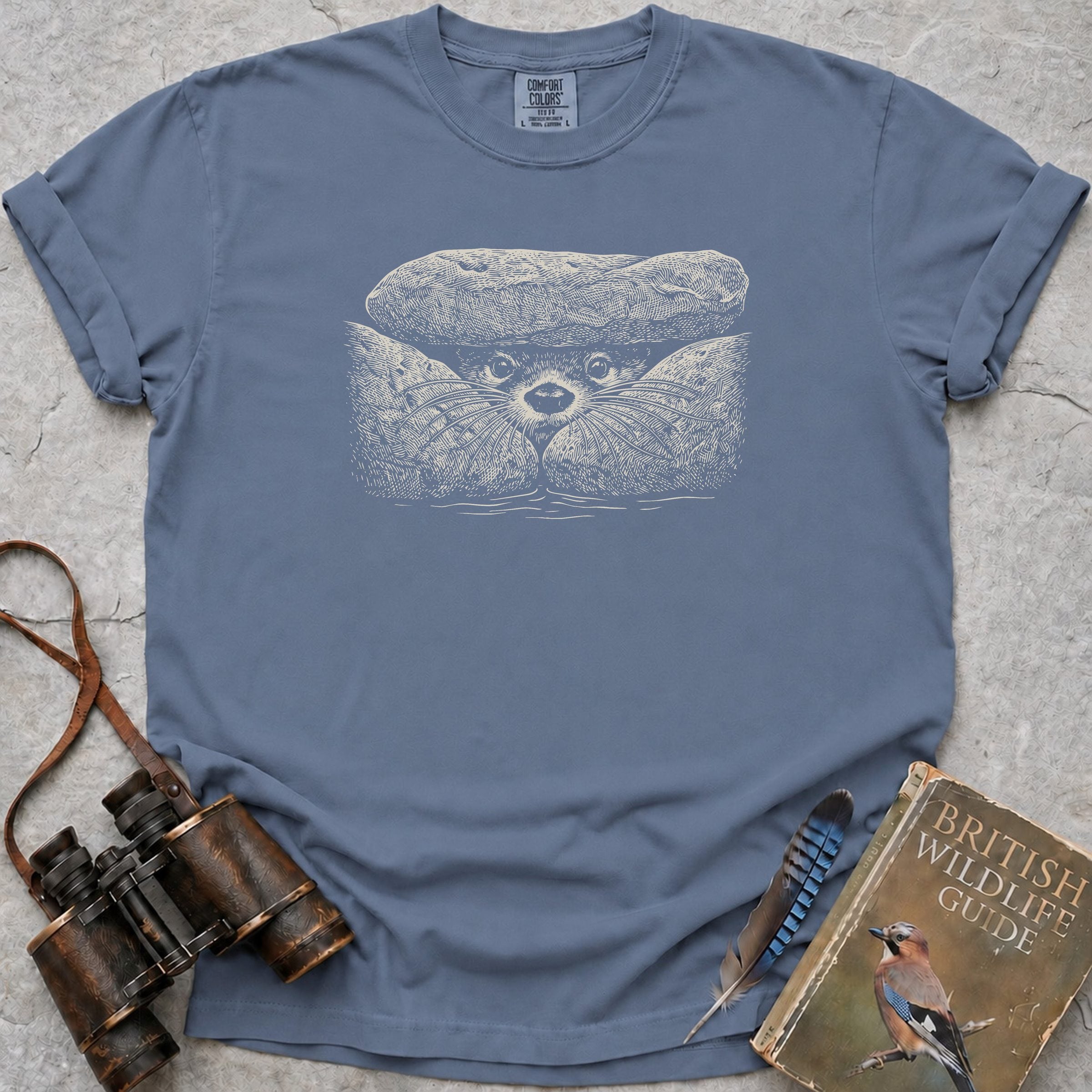 Curious Otter T-Shirt — blue jean