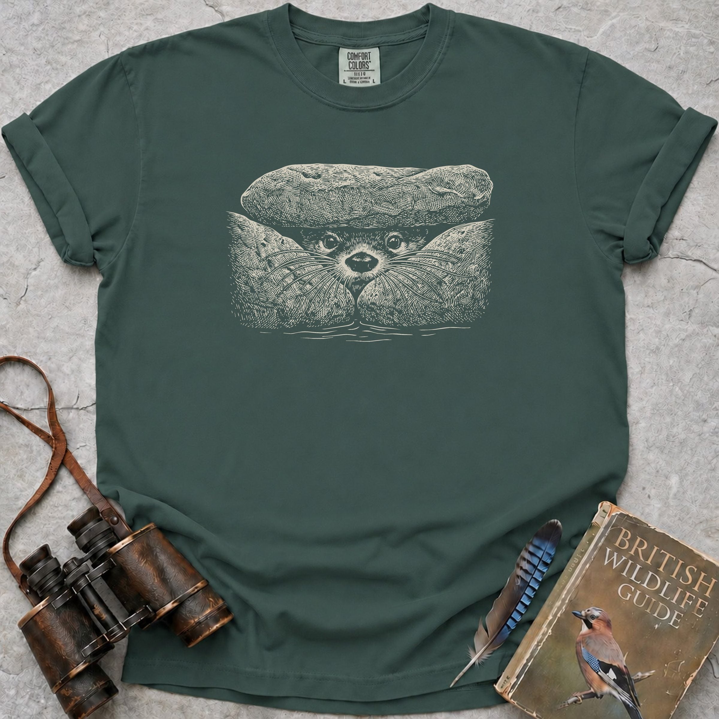 Curious Otter T-Shirt — blue spruce