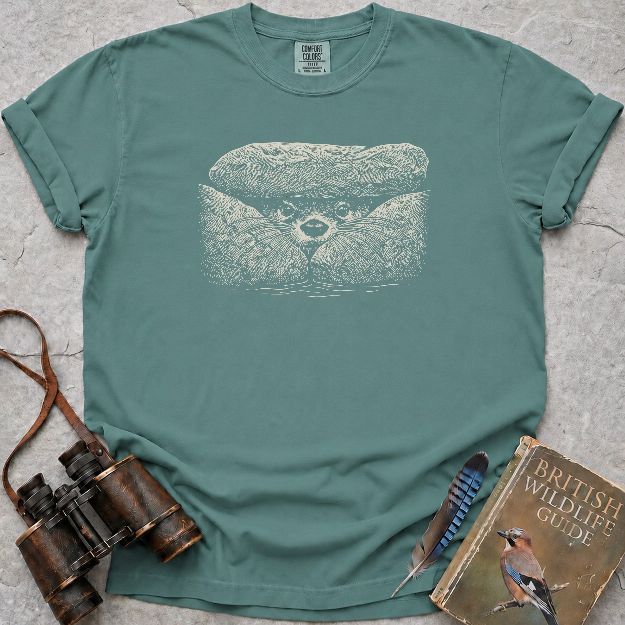 Curious Otter T-Shirt — seafoam