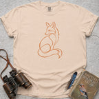 Curled Line Fox T-Shirt — ivory