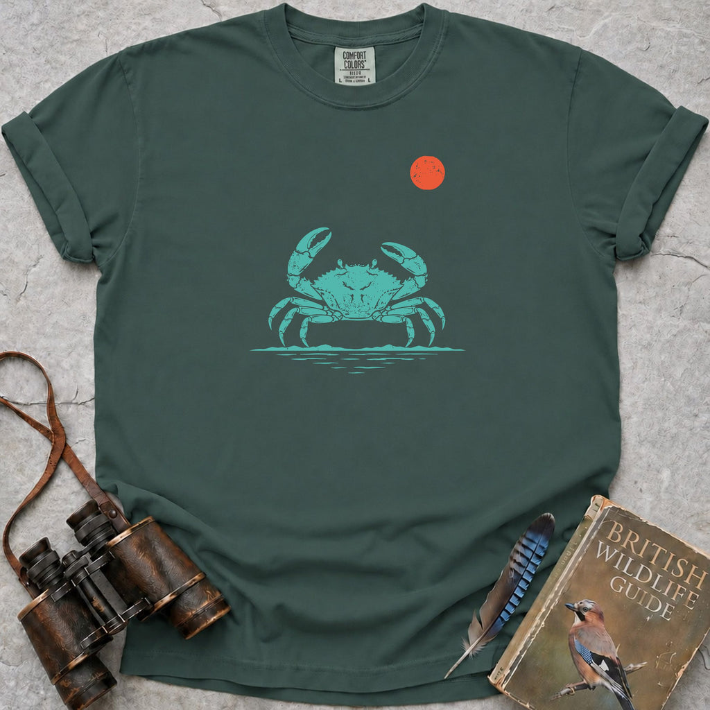 Dancing Crab At Sunrise T-Shirt — blue spruce