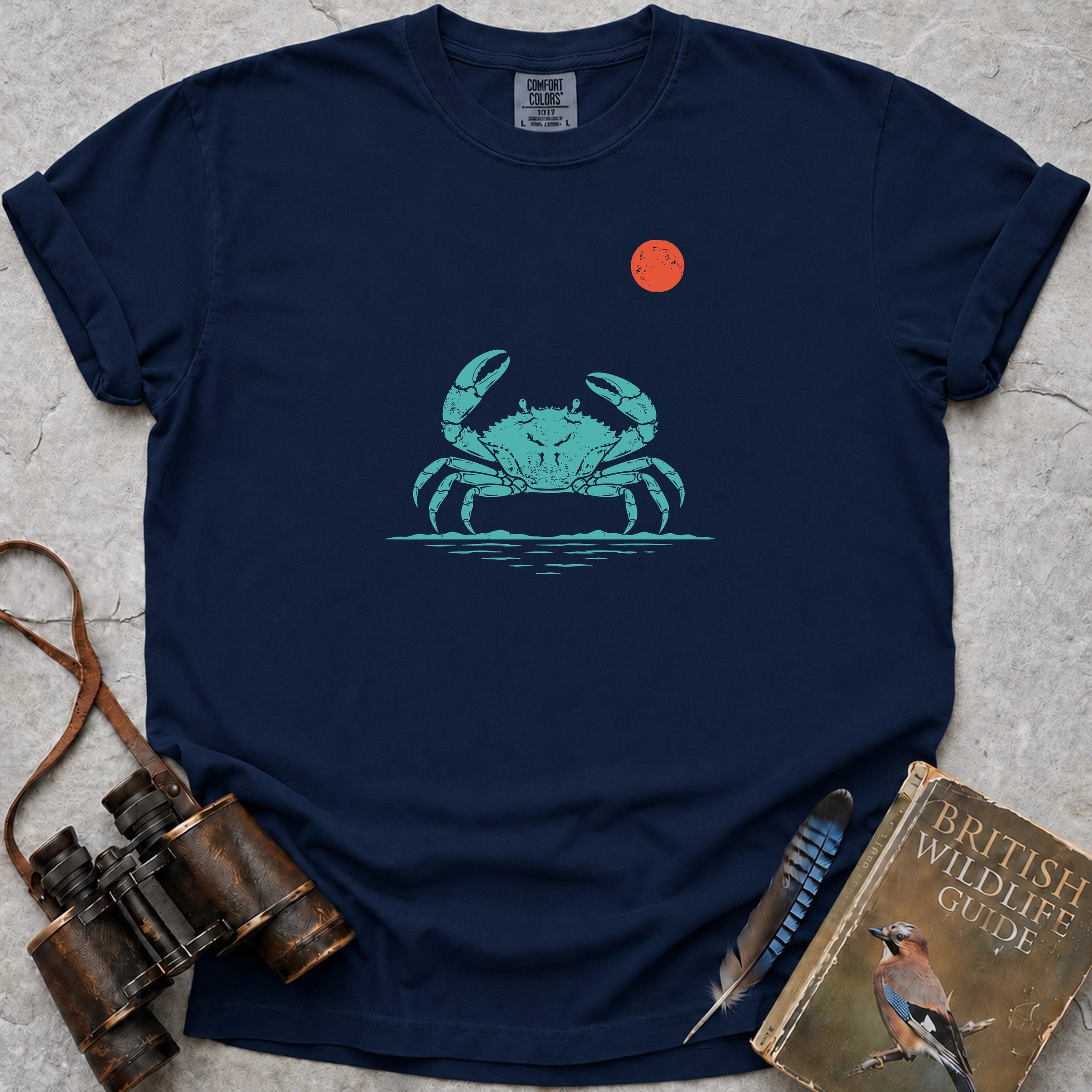 Dancing Crab At Sunrise T-Shirt — true navy