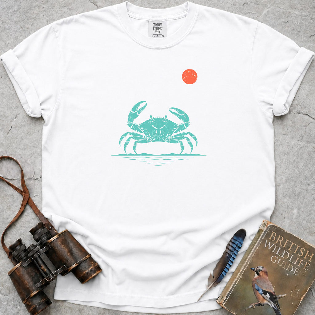 Dancing Crab At Sunrise T-Shirt — white
