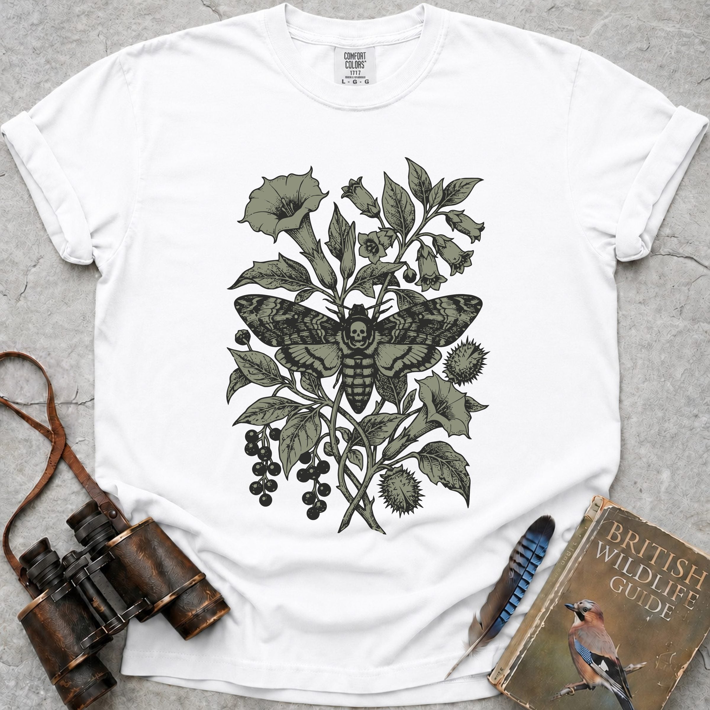 Death's Head Hawkmoth T-Shirt — white