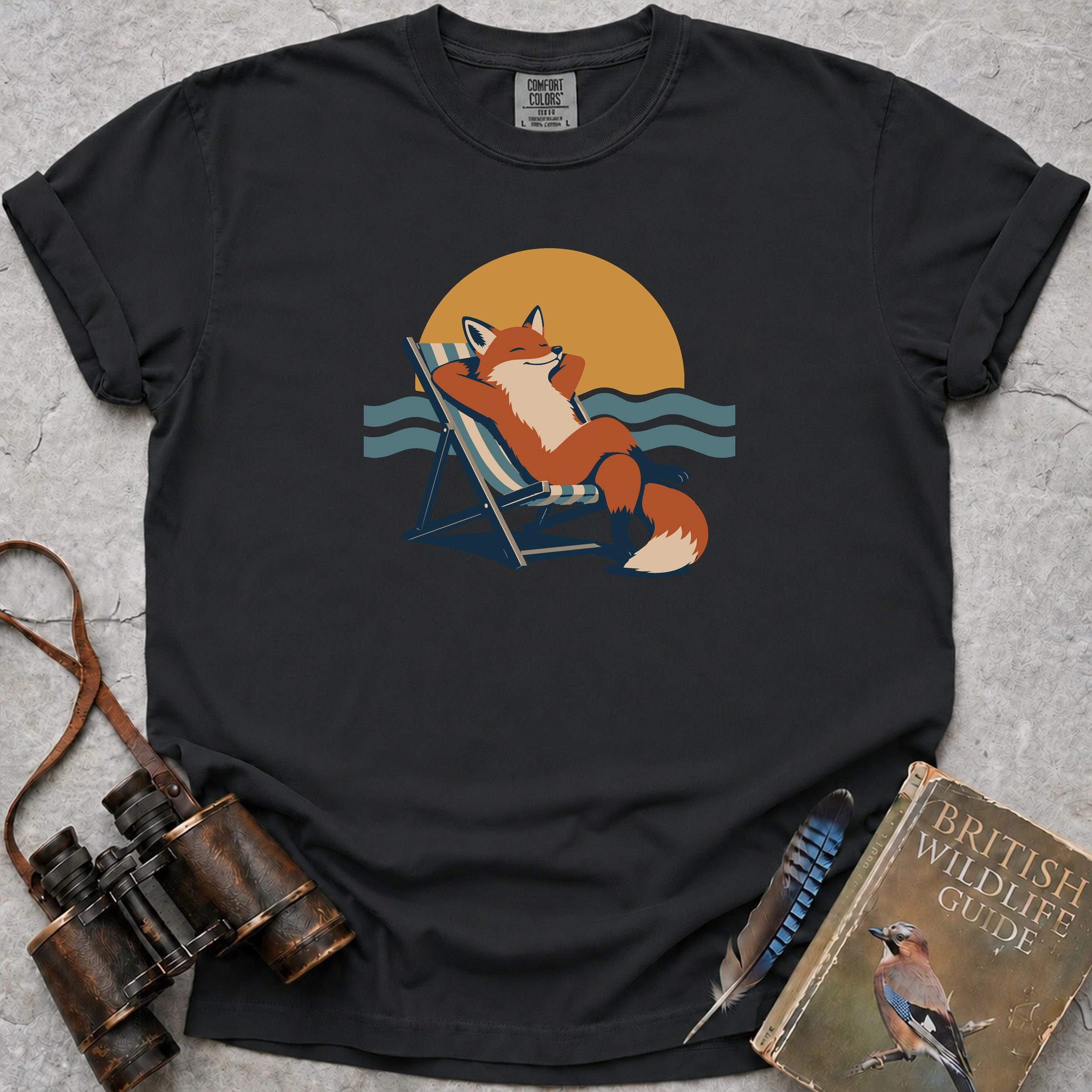 Deckchair Fox T-Shirt — black