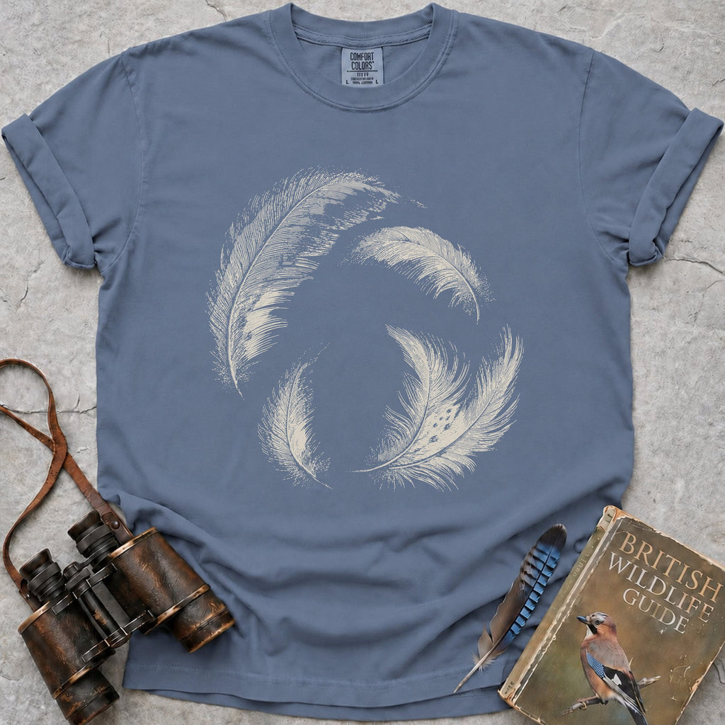 delicate-swirling-barn-owl-feathers — blue jean