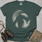 delicate-swirling-barn-owl-feathers — blue spruce