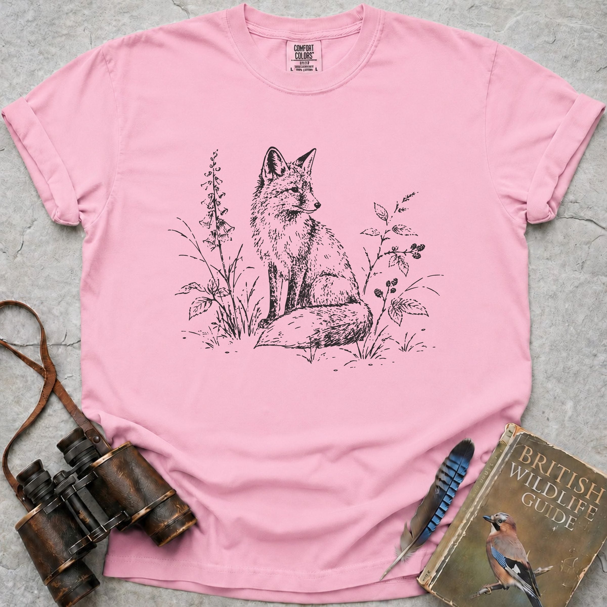 Delicate Woodland Fox T-Shirt — blossom