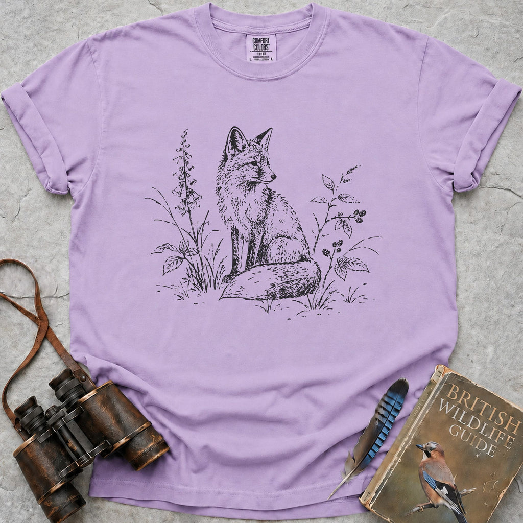 Delicate Woodland Fox T-Shirt — orchid