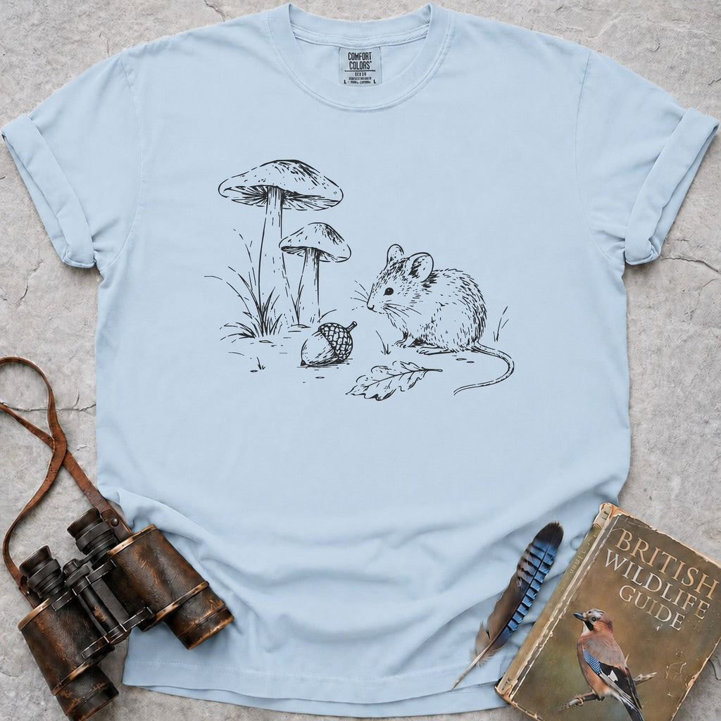 Delicate Woodland Mouse T-Shirt — chambray