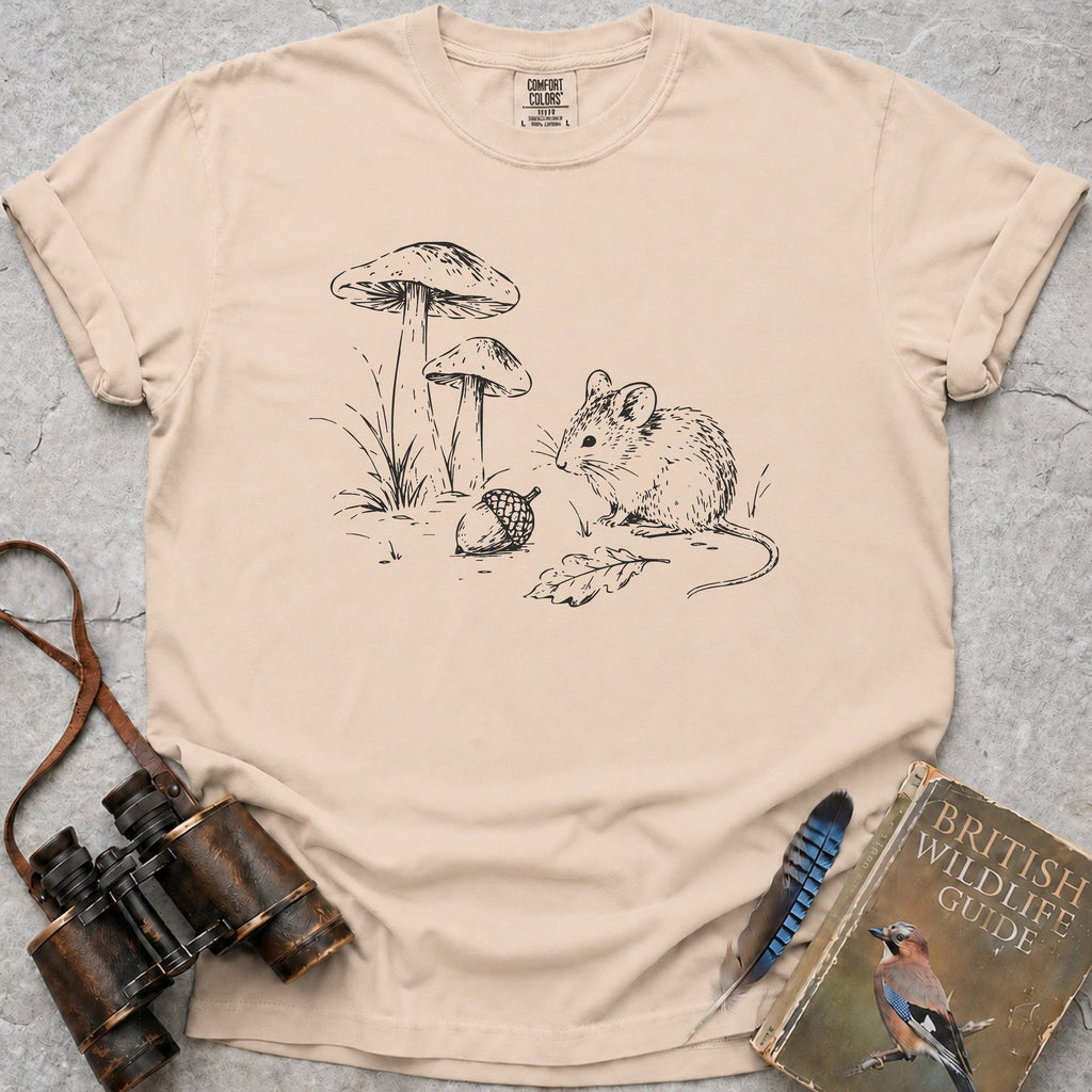 Delicate Woodland Mouse T-Shirt — ivory