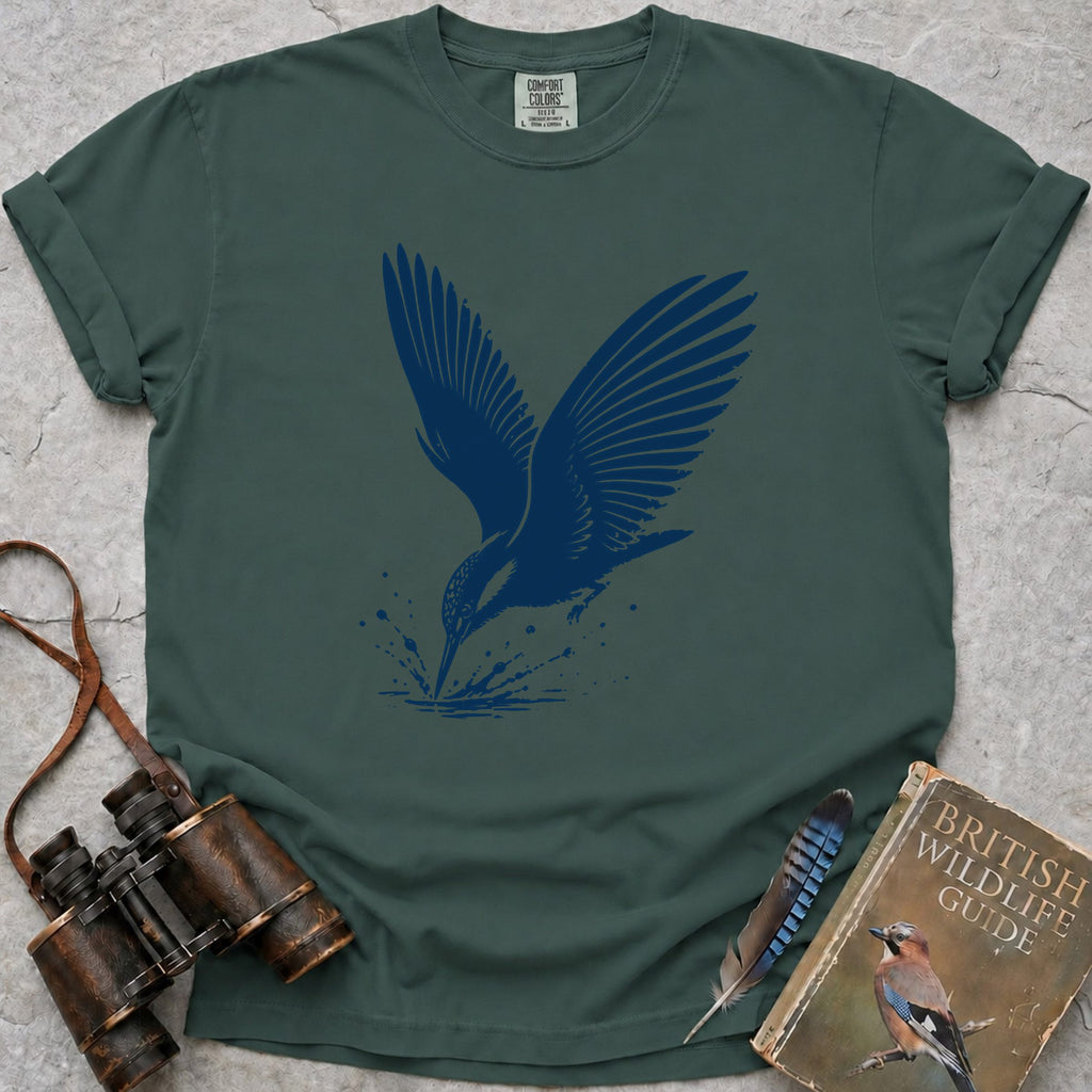 Diving Kingfisher T-Shirt — blue spruce