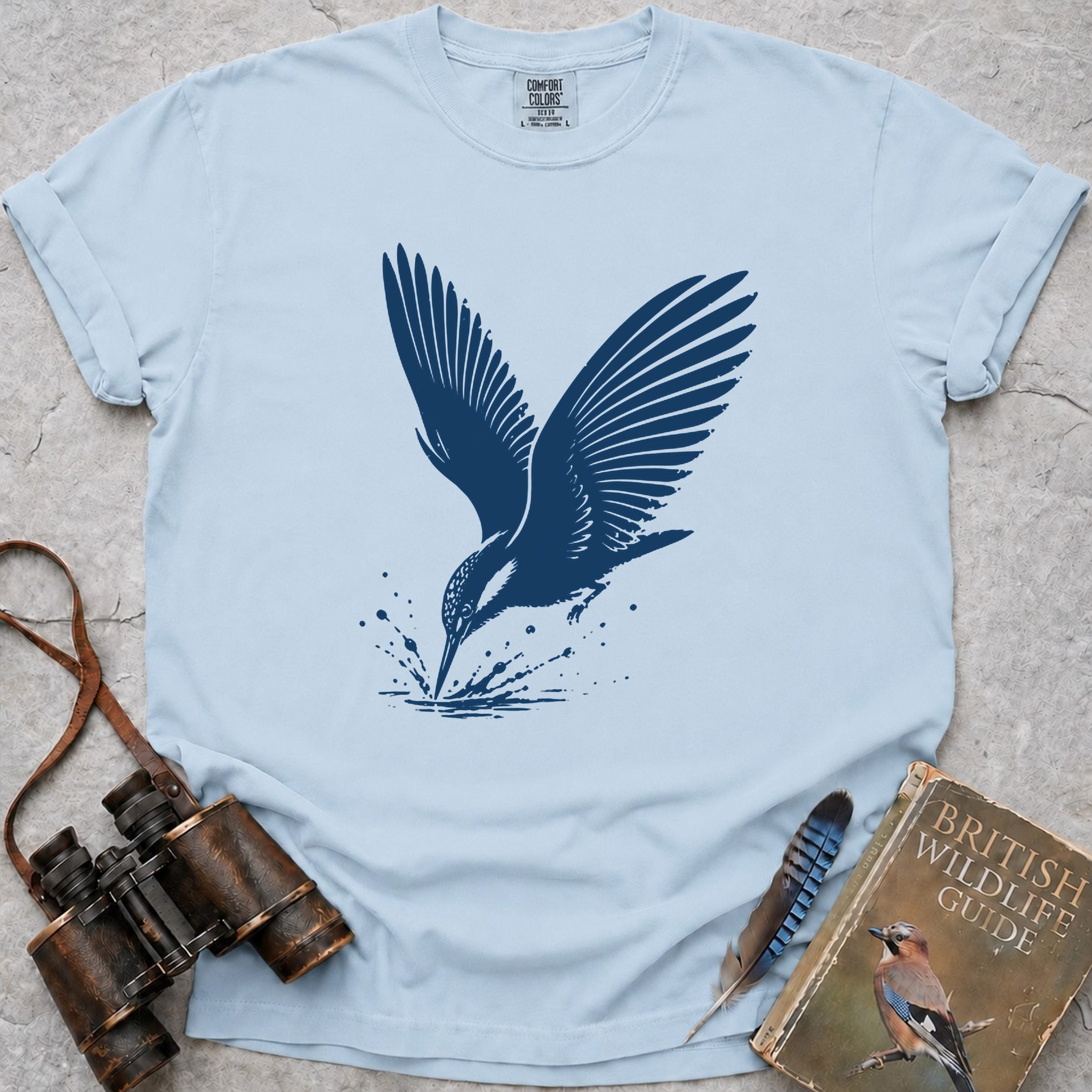 Diving Kingfisher T-Shirt — chambray