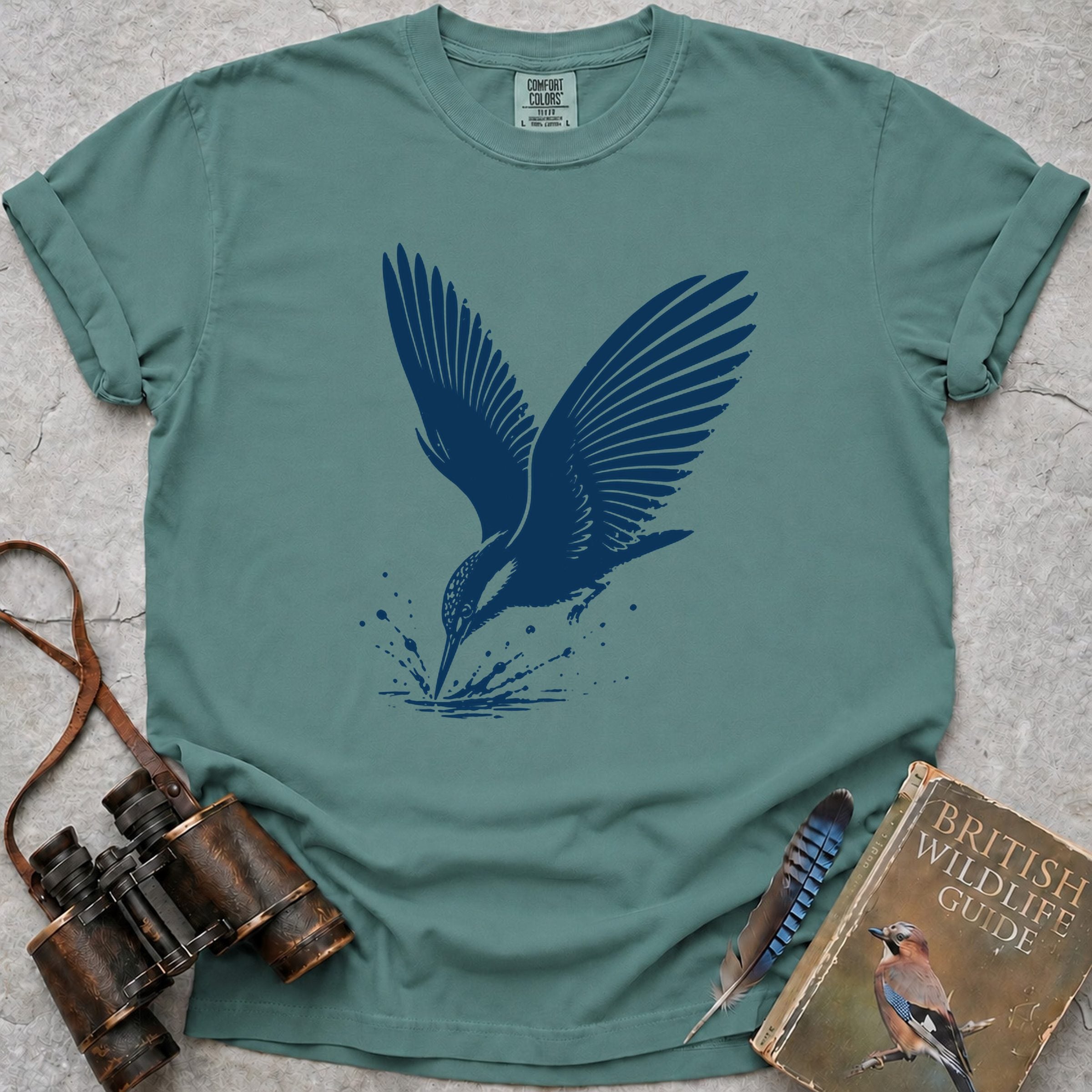 Diving Kingfisher T-Shirt — seafoam