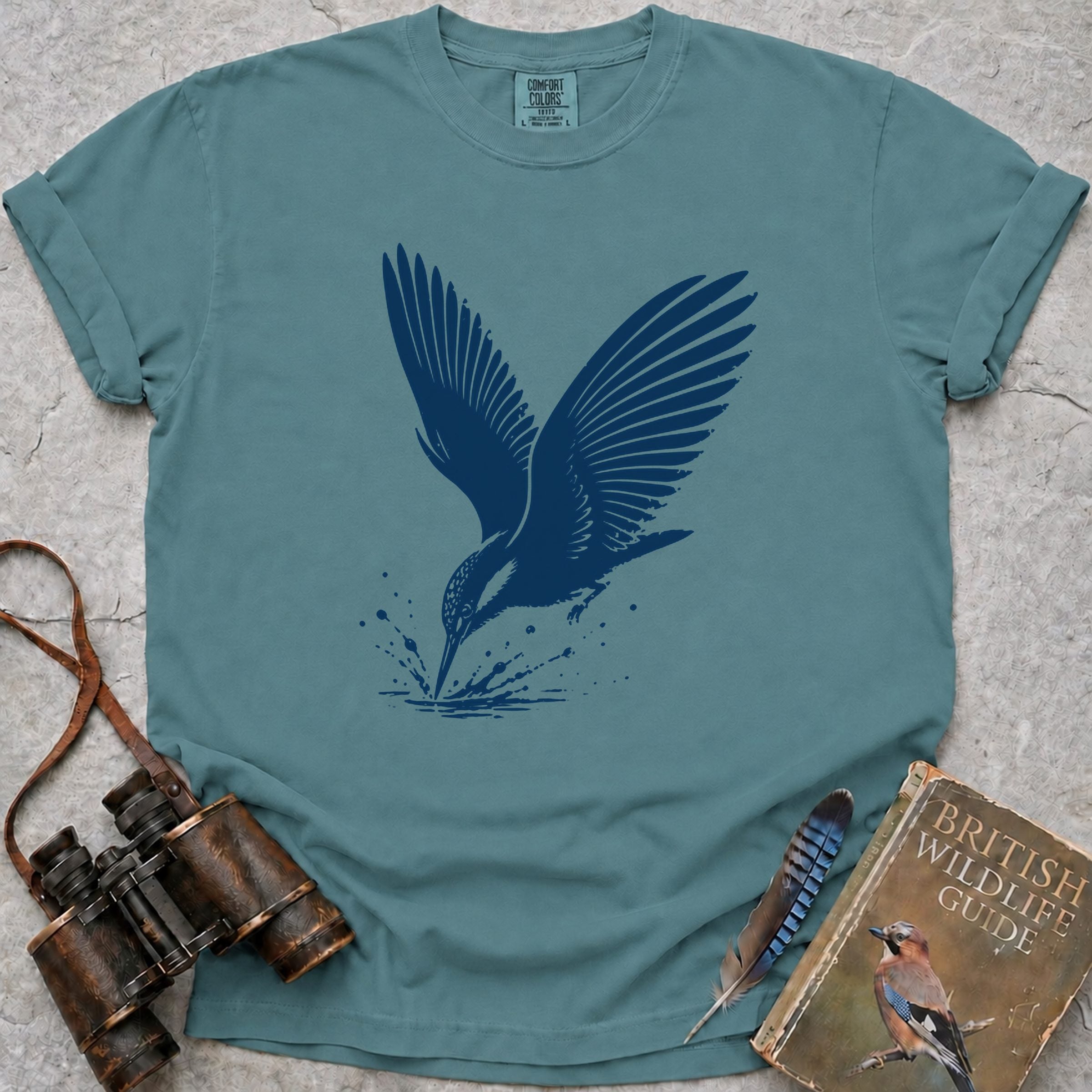 Diving Kingfisher T-Shirt — seafoam