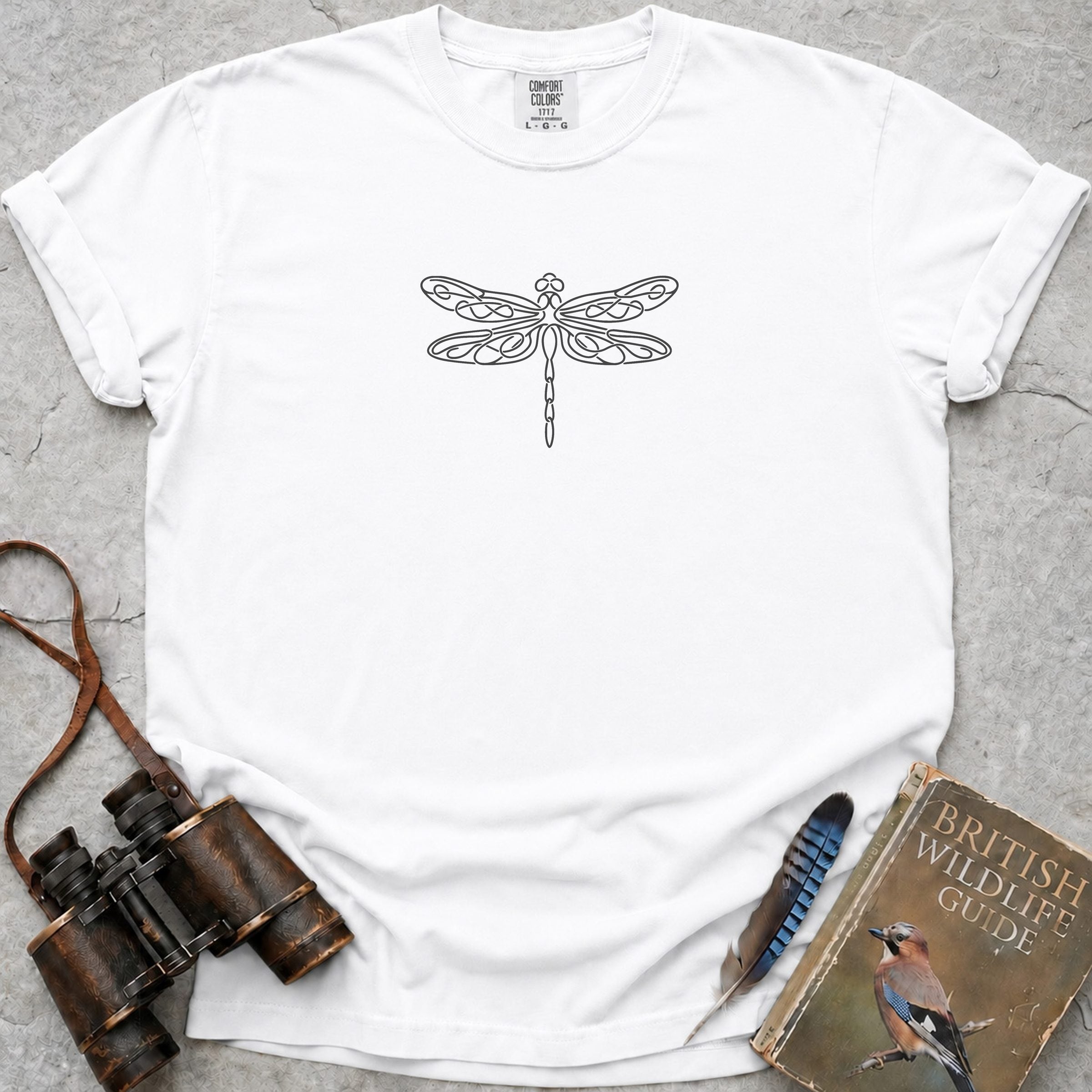Dragonfly Line T-Shirt — white