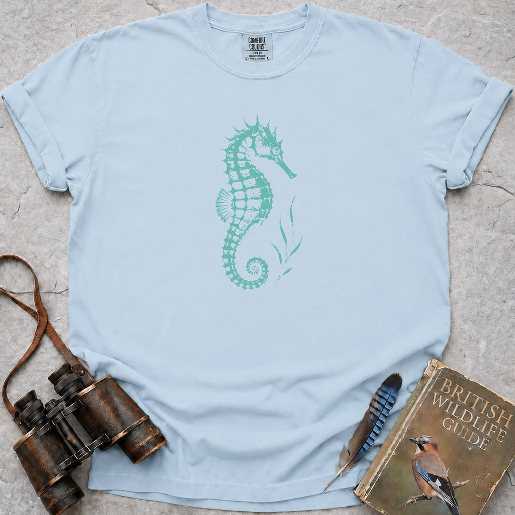 Elegant Spiny Seahorse T-Shirt — chambray