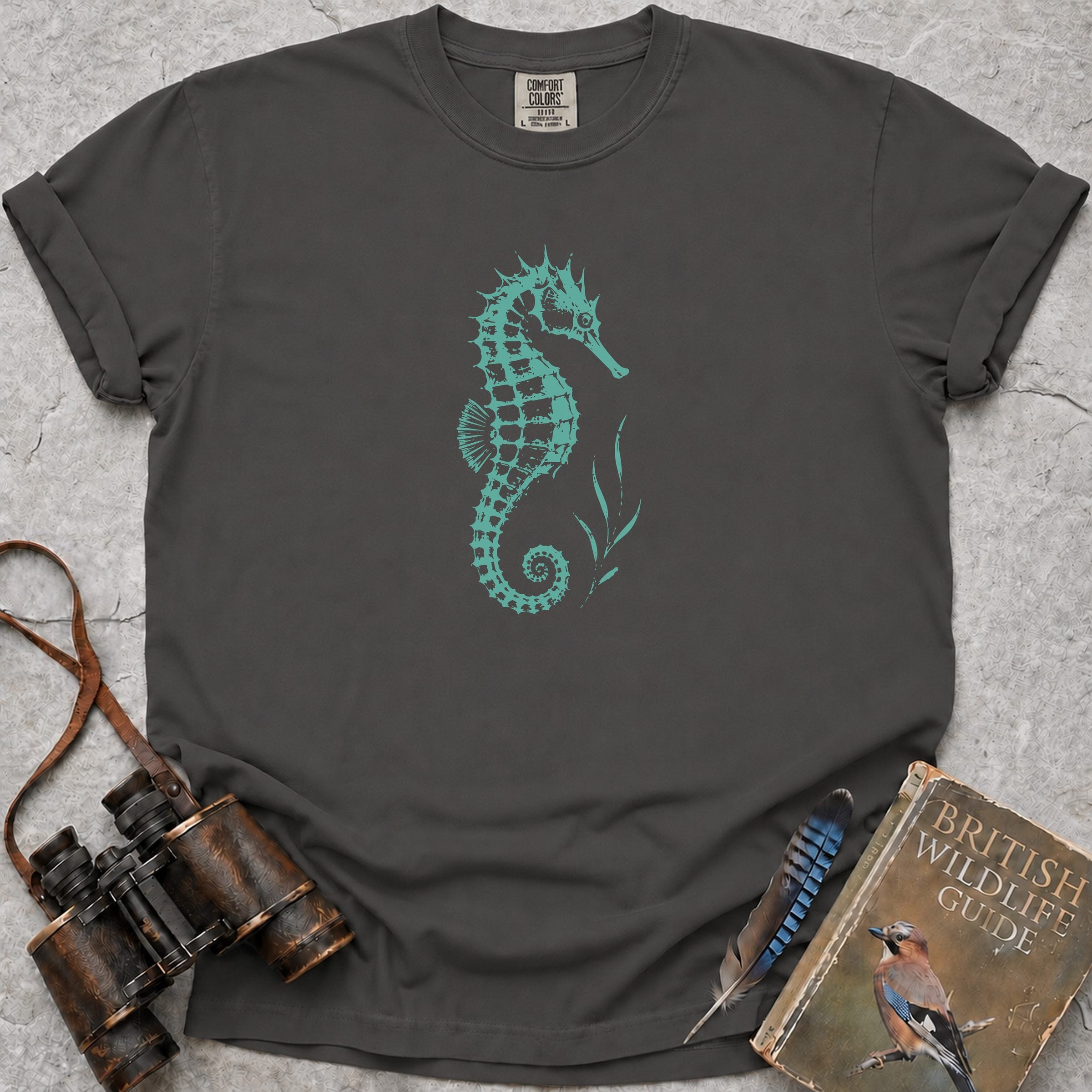 Elegant Spiny Seahorse T-Shirt — pepper