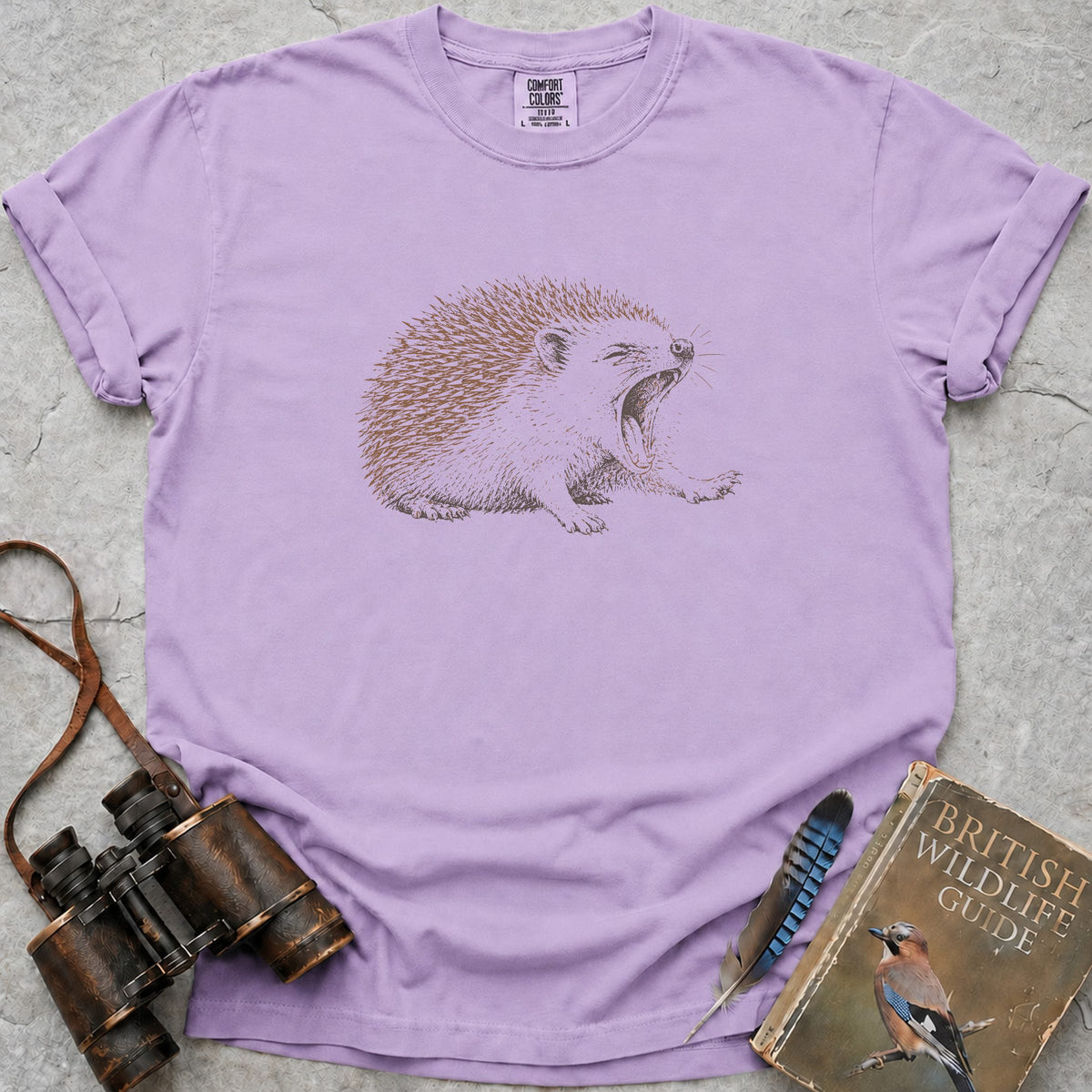 Epically Tired Hedgehog T-Shirt — orchid