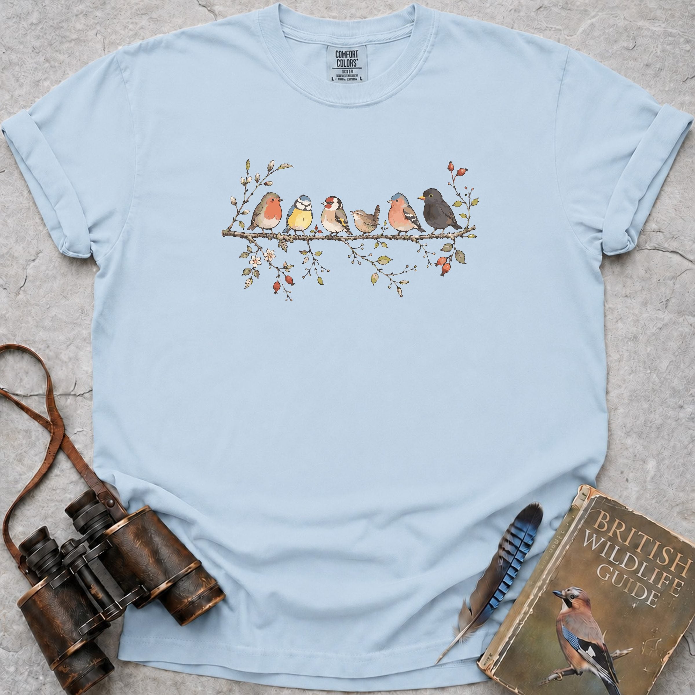 Feathery Friends — chambray